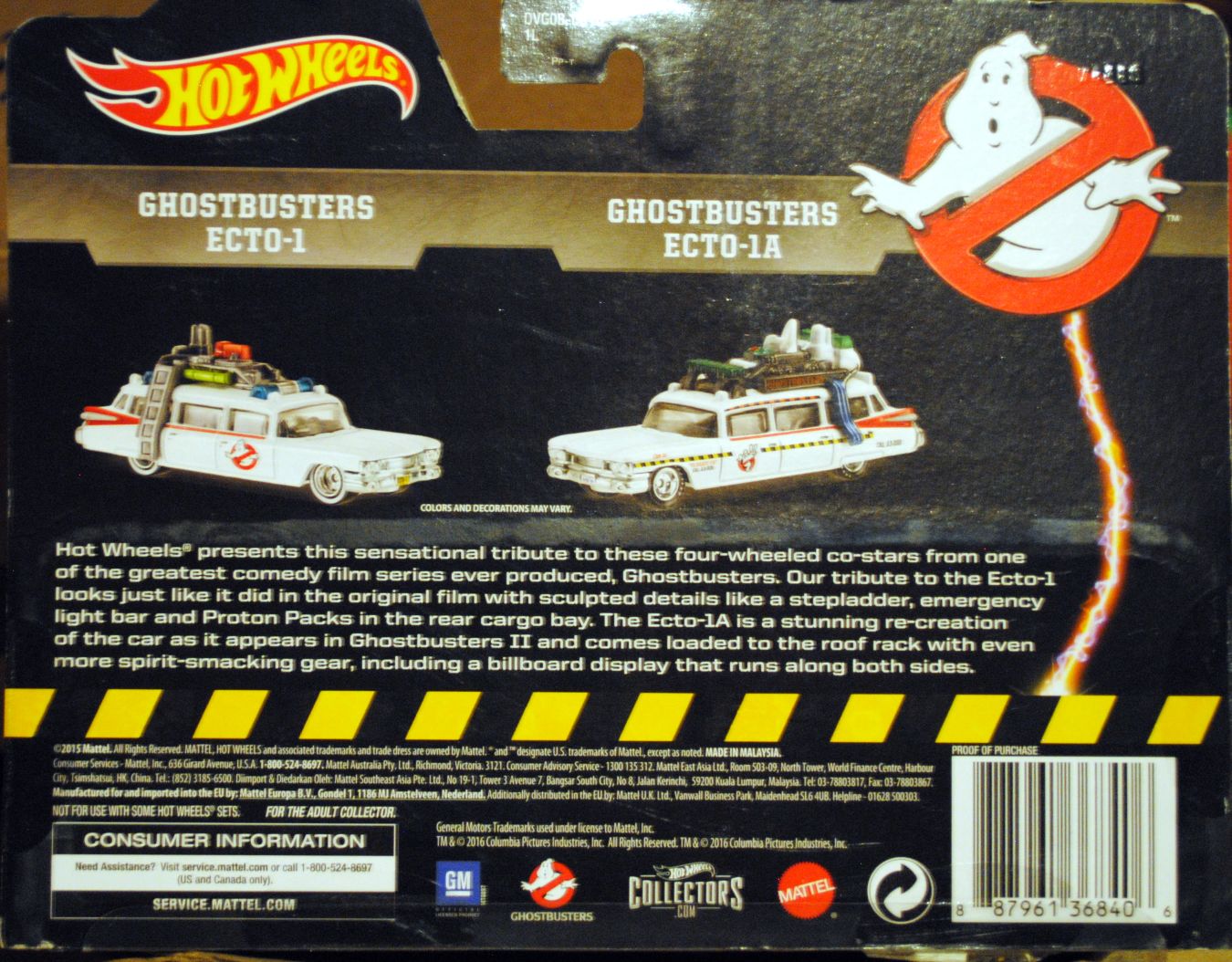 Ghostbusters Hot Wheels Ecto-1 & Ecto-1a 2 Pack - Hot Wheels from Mattel (Ghostbusters Hot Wheels) action figure collectible [Barcode 0887961368406] - Main Image 2
