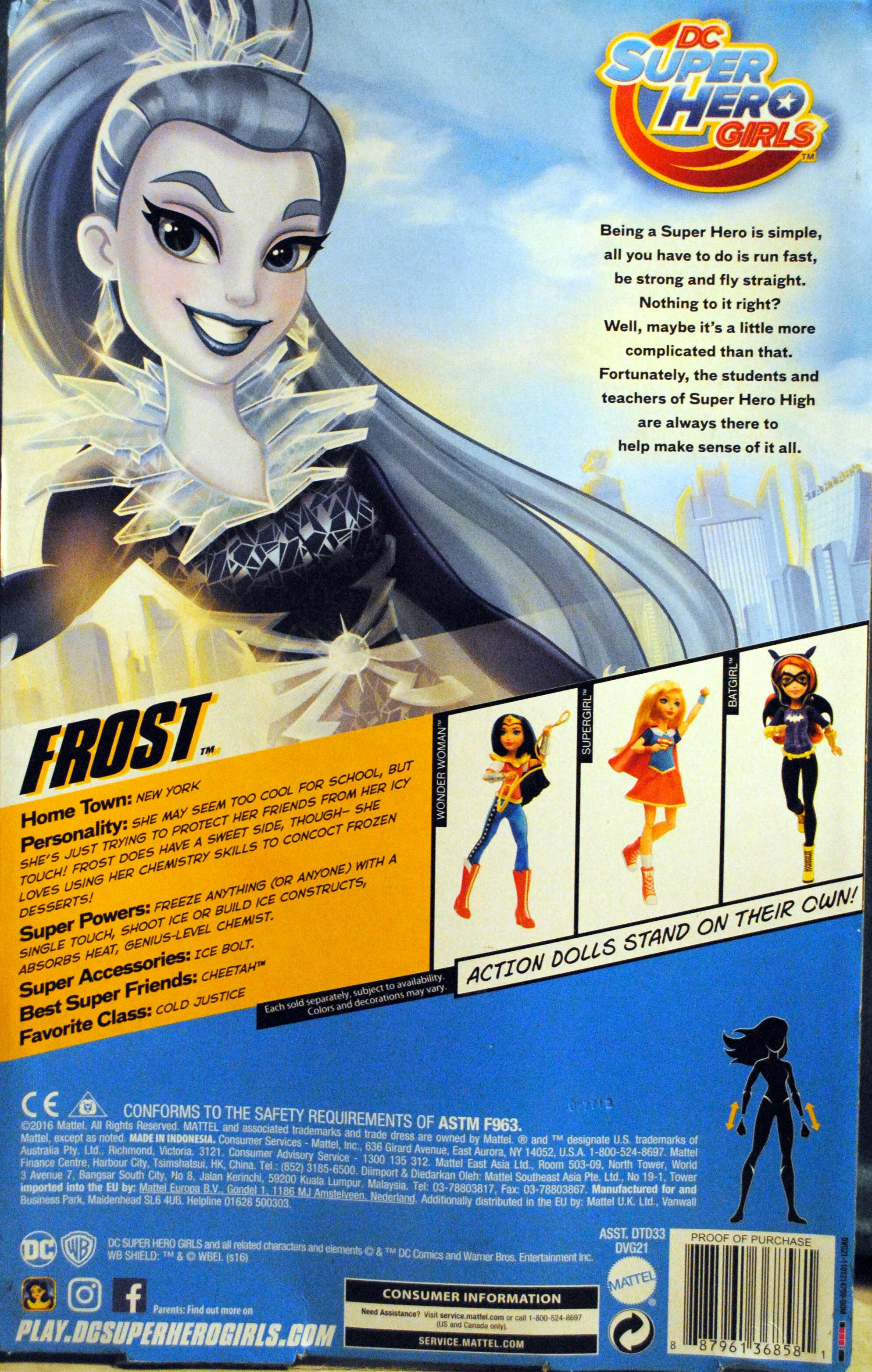 DC Super Hero Girls 12 inch Frost Doll - DC Mattel (DC Super Hero Girls) action figure collectible [Barcode 0887961368581] - Main Image 2