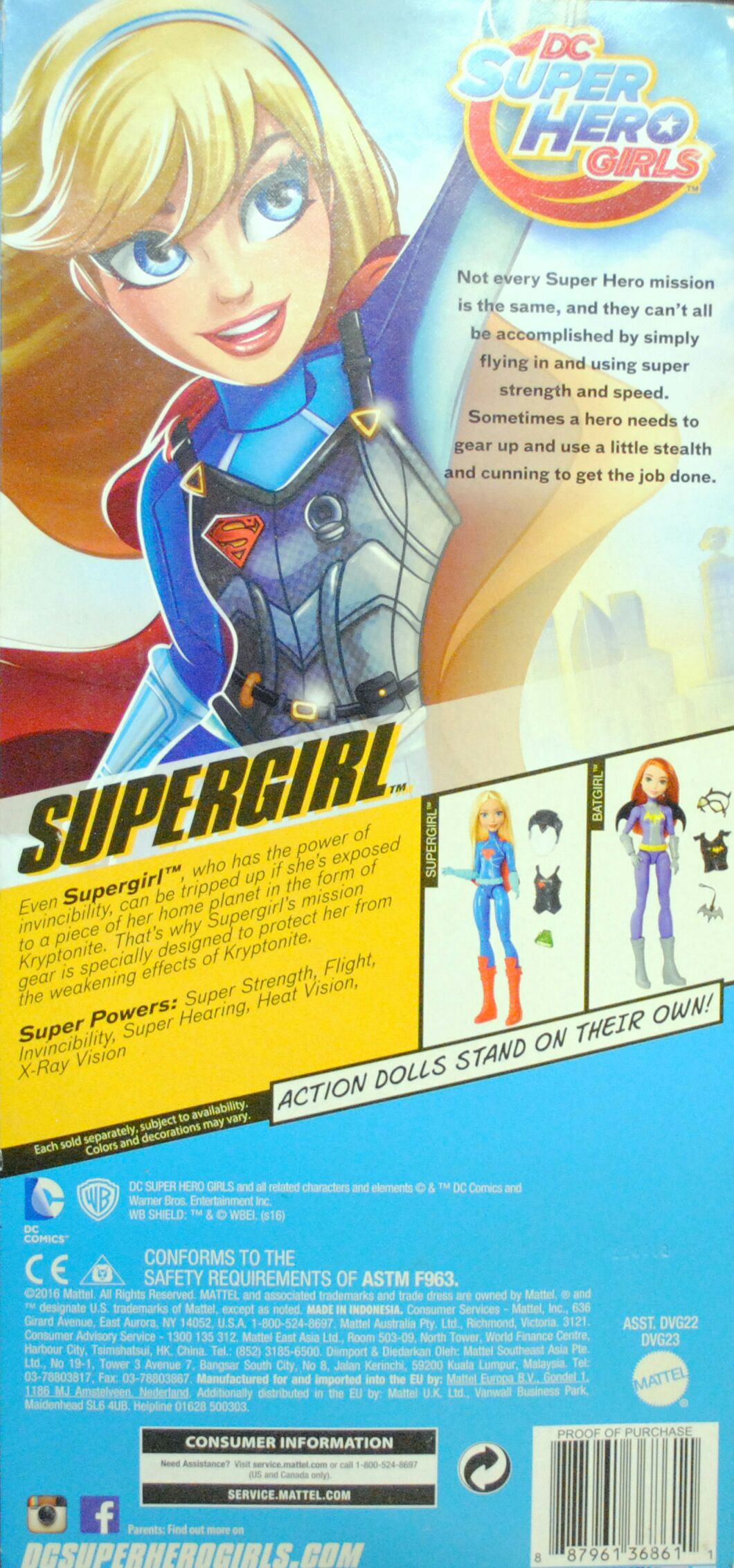 DC Super Hero Girls 12 inch Supergirl Mission Gear Doll - DC Mattel (DC Super Hero Girls) action figure collectible [Barcode 0887961368611] - Main Image 2