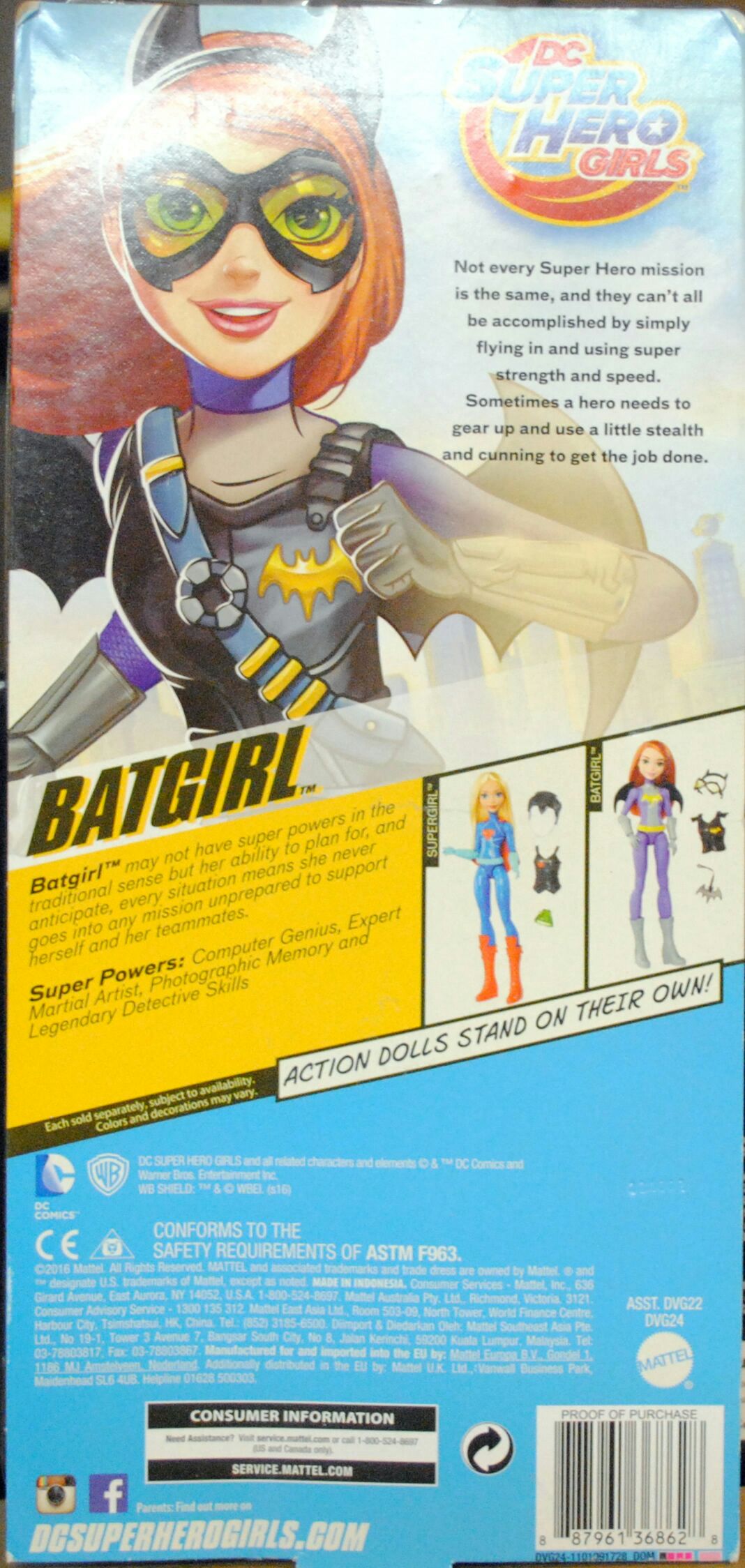 DC Super Hero Girls 12 inch Batgirl With Mission Gear Doll - DC Mattel (DC Super Hero Girls) action figure collectible [Barcode 0887961368628] - Main Image 2