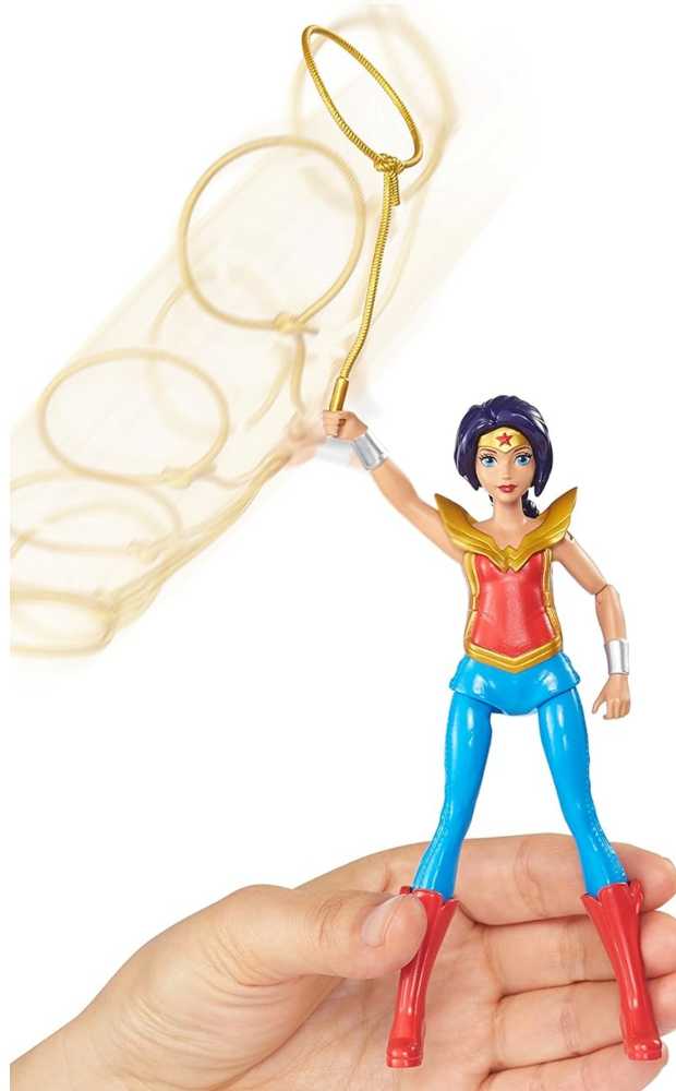 DC Super Hero Girls 4.5 inch Wonder Woman with Lasso Twirling Action Figure - DC Mattel (DC Super Hero Girls) action figure collectible [Barcode 0887961368727] - Main Image 4