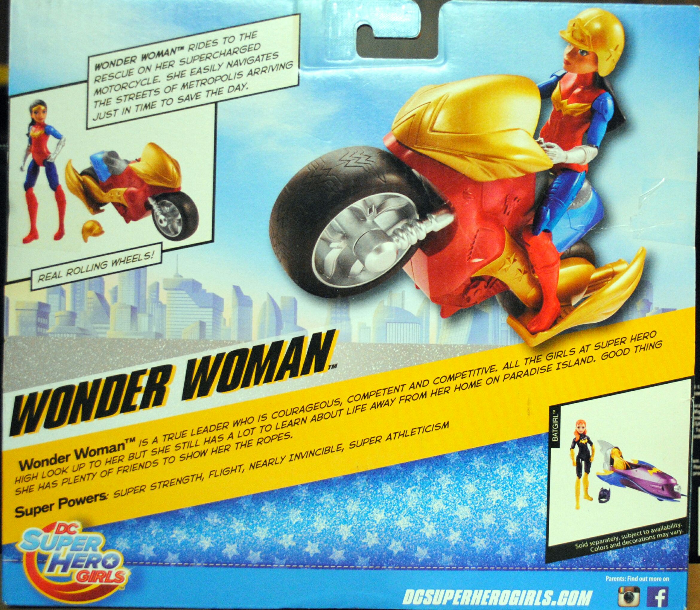 DC Super Hero Girls 4.5 inch Wonder Woman Action Figure With Motorcycle - DC Mattel (DC Super Hero Girls) action figure collectible [Barcode 0887961368819] - Main Image 2