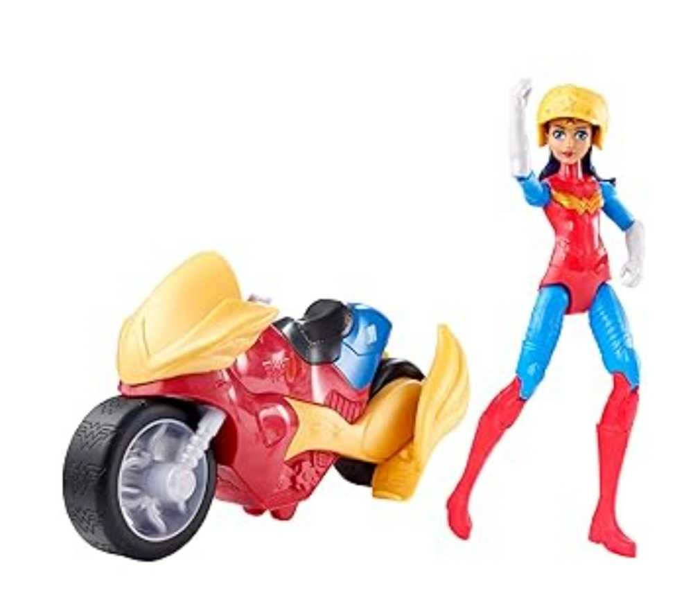 DC Super Hero Girls 4.5 inch Wonder Woman Action Figure With Motorcycle - DC Mattel (DC Super Hero Girls) action figure collectible [Barcode 0887961368819] - Main Image 3