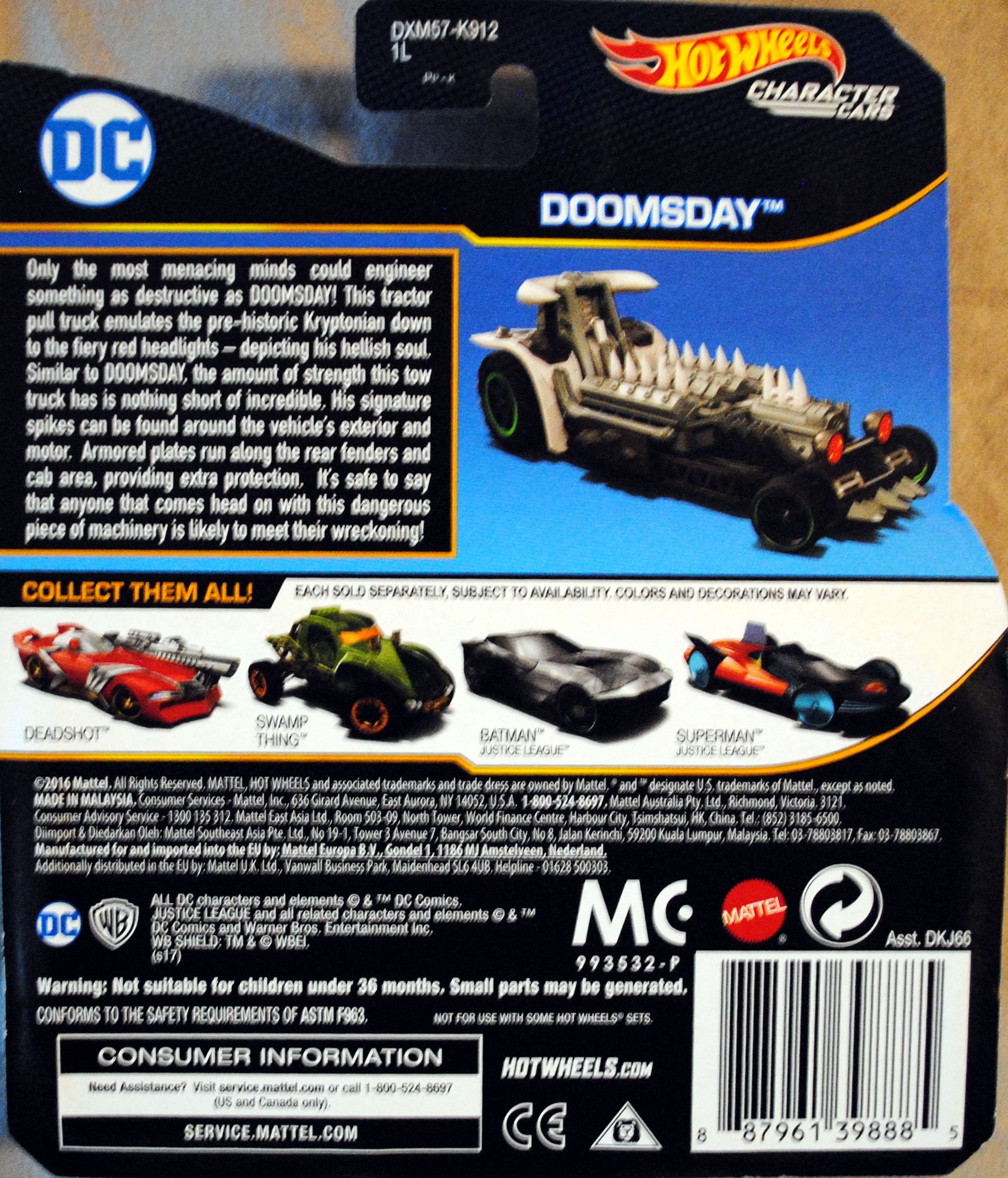 Hot Wheels DC Character Cars Doomsday - Hot Wheels by Mattel (DC Comics Hot Wheels) action figure collectible [Barcode 0887961398885] - Main Image 2