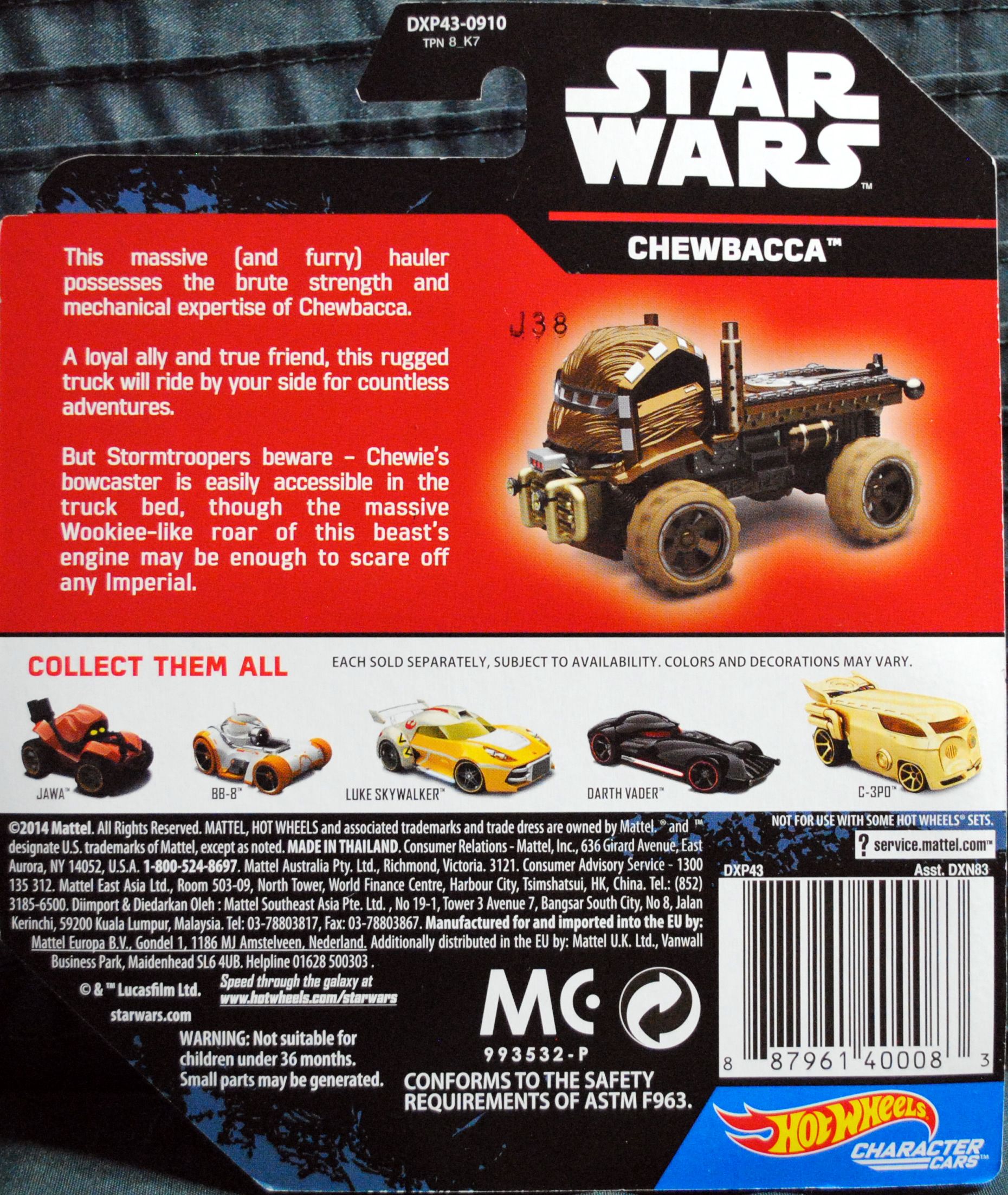 Hot Wheels Star Wars Character Chewbacca Rogue One - Hot Wheels from Mattel (Star Wars Hot Wheels) action figure collectible [Barcode 0887961400083] - Main Image 2