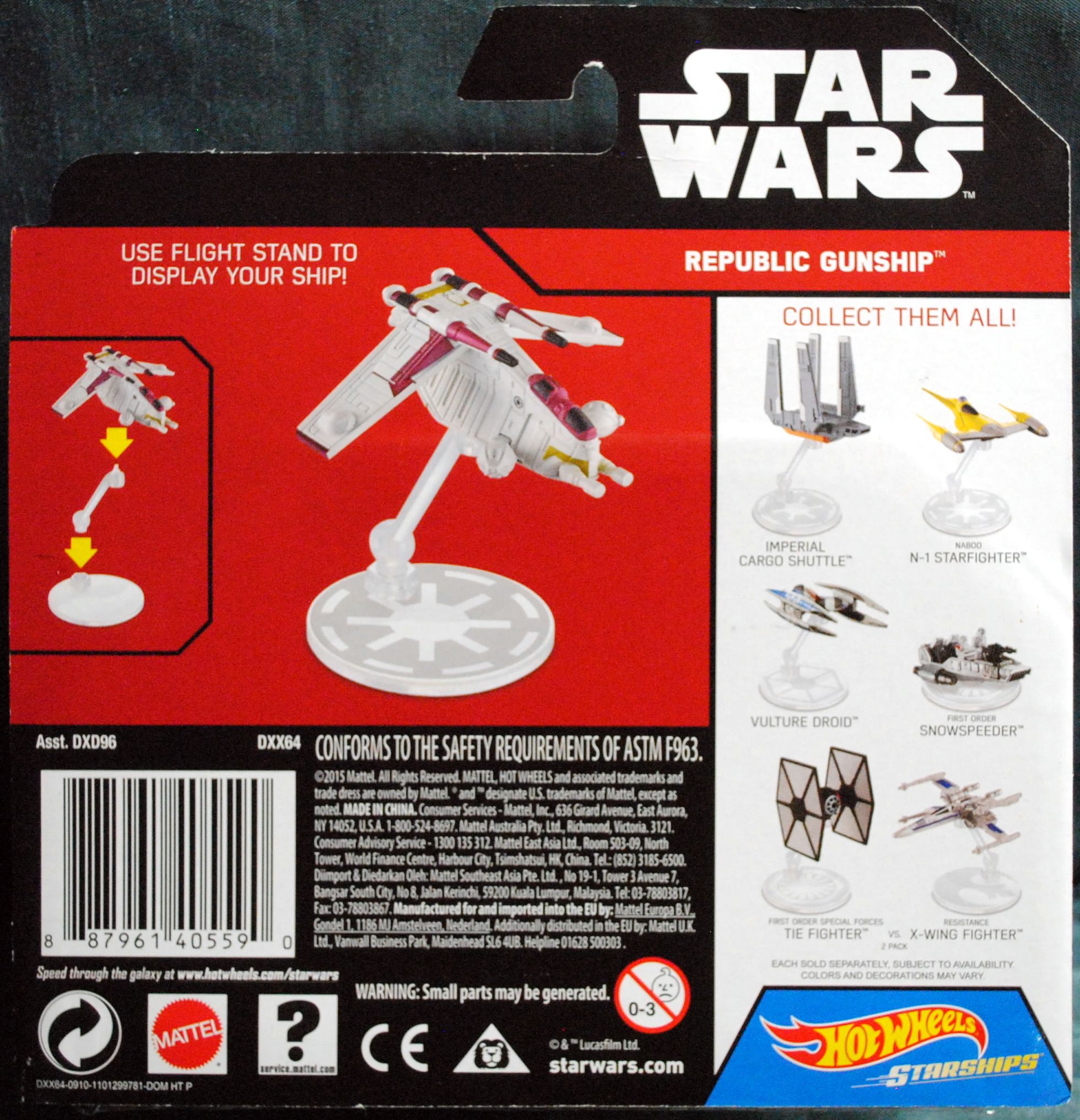 Hot Wheels Star Wars Vehicle Republic Gunship Rogue One - Hot Wheels from Mattel (Star Wars Hot Wheels) action figure collectible [Barcode 0887961405590] - Main Image 2