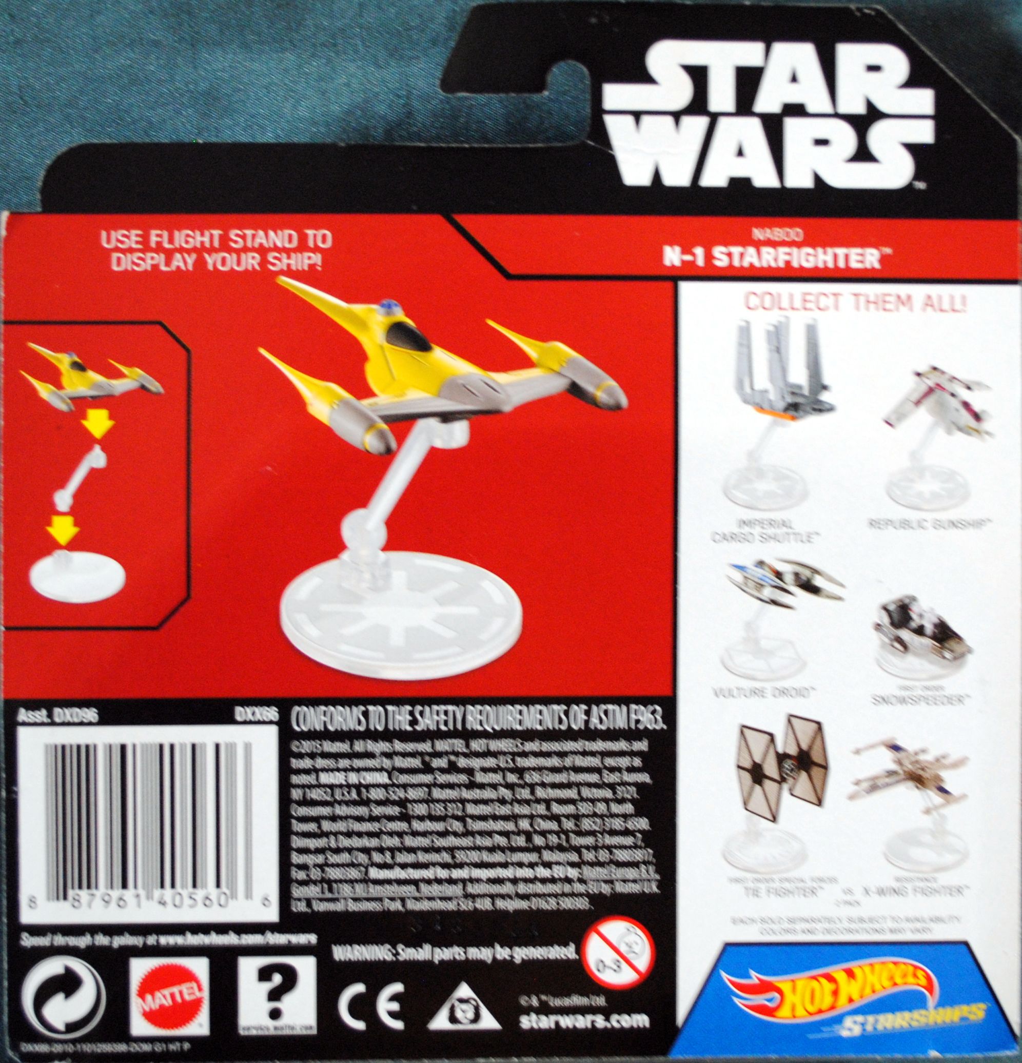 Hot Wheels Star Wars Vehicle Naboo N1 Starfighter Rogue One TPM - Hot Wheels from Mattel (Star Wars Hot Wheels) action figure collectible [Barcode 0887961405606] - Main Image 2