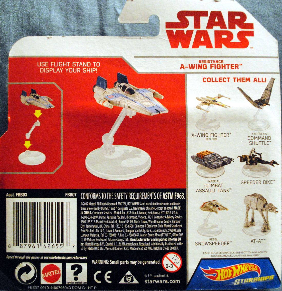 Hot Wheels Star Wars Vehicle A-Wing Fighter Last Jedi - Hot Wheels by Mattel (Star Wars Hot Wheels) action figure collectible [Barcode 0887961426557] - Main Image 2
