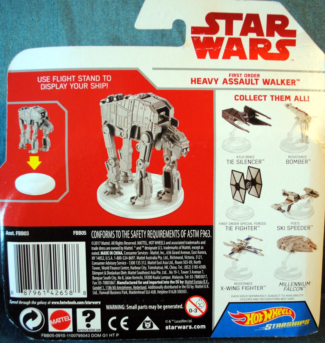Hot Wheels Star Wars Vehicle First M-6 Order Heavy Assault Walker Last Jedi - Hot Wheels by Mattel (Star Wars Hot Wheels) action figure collectible [Barcode 0887961426588] - Main Image 2