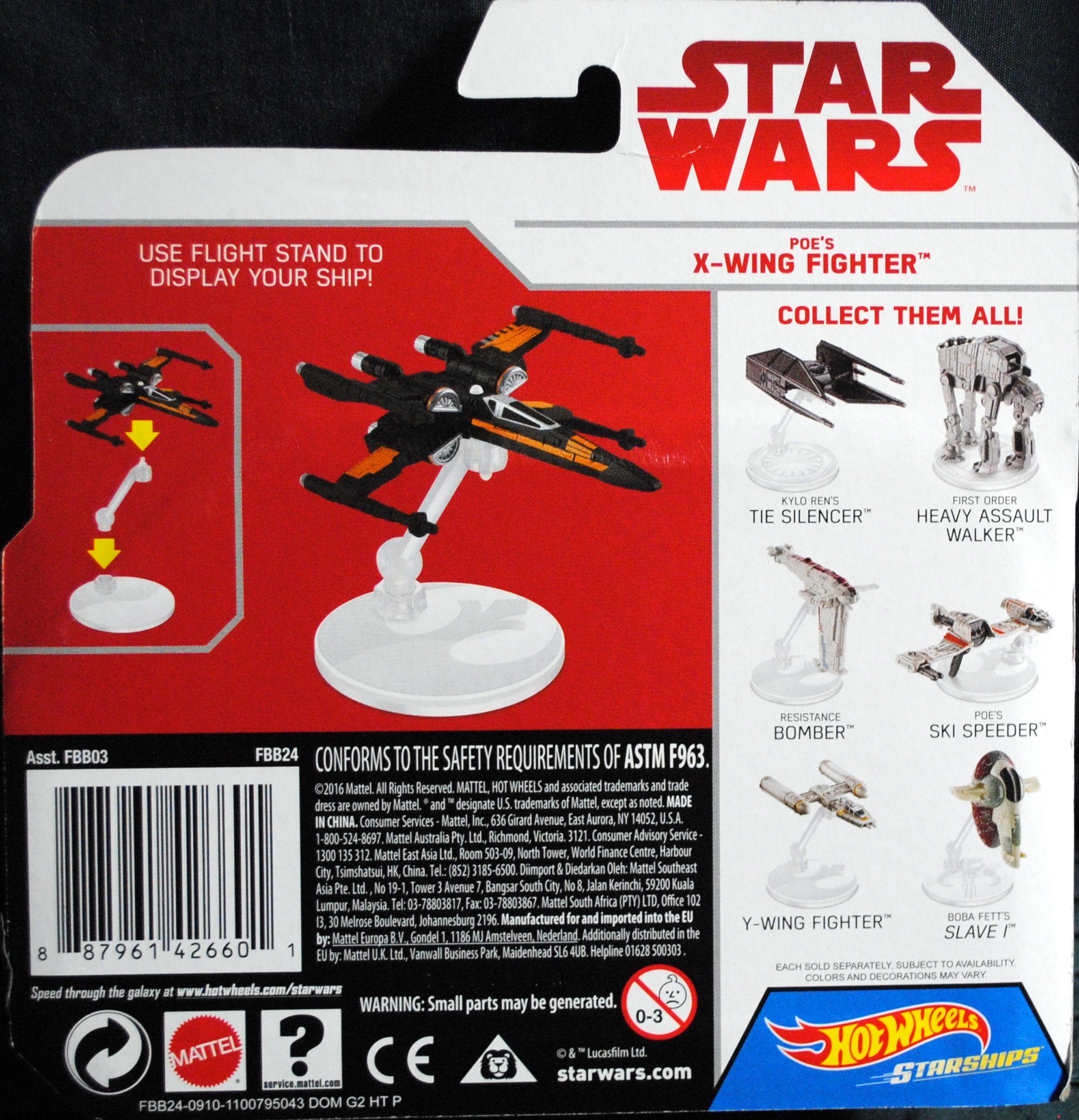 Hot Wheels Star Wars Vehicle Poe’s X-wing Fighter Last Jedi - Hot Wheels by Mattel (Star Wars Hot Wheels) action figure collectible [Barcode 0887961426601] - Main Image 2
