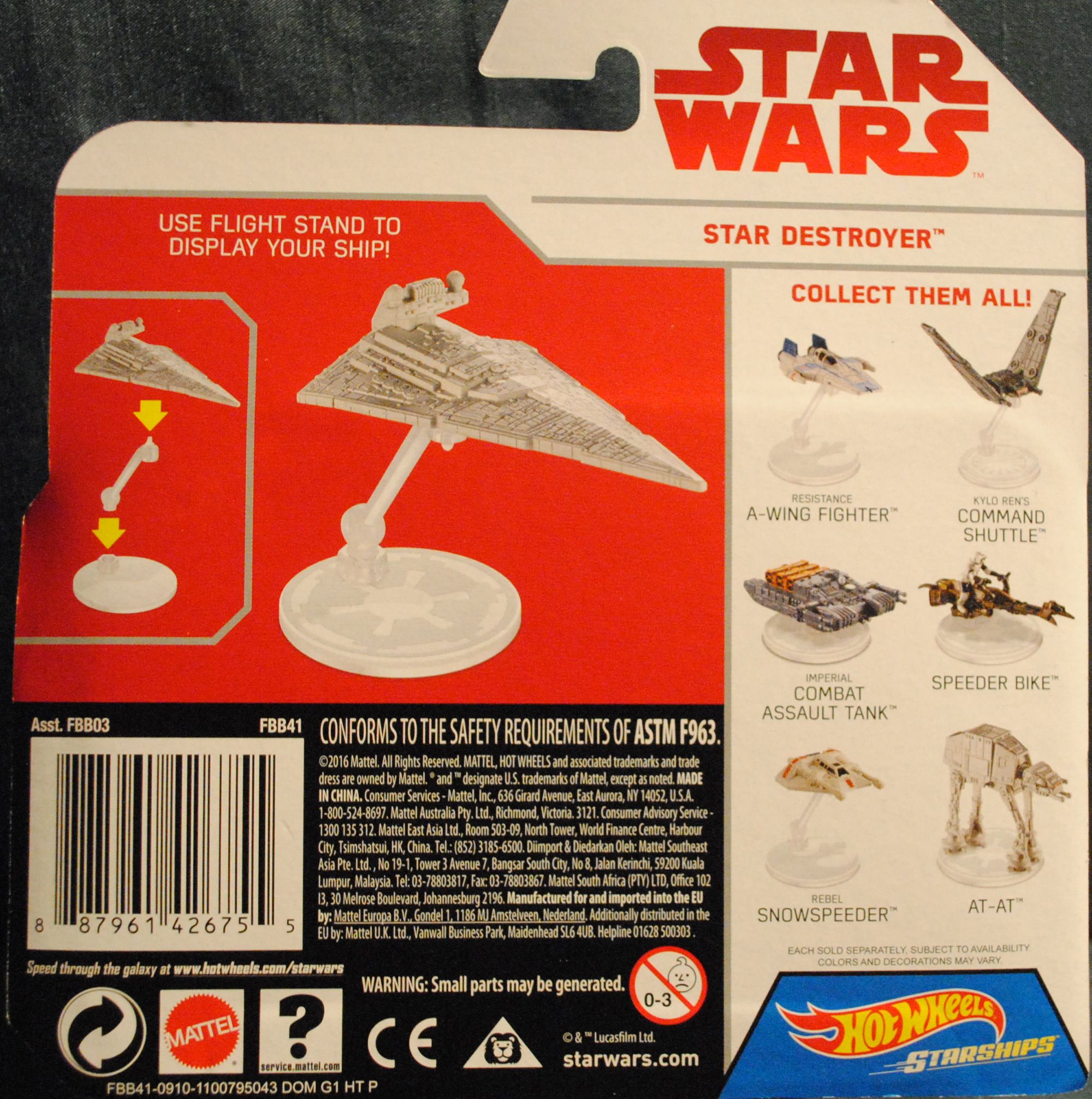 Hot Wheels Star Wars Vehicle Star Destroyer Last Jedi - Hot Wheels from Mattel (Star Wars Hot Wheels) action figure collectible [Barcode 0887961426755] - Main Image 2