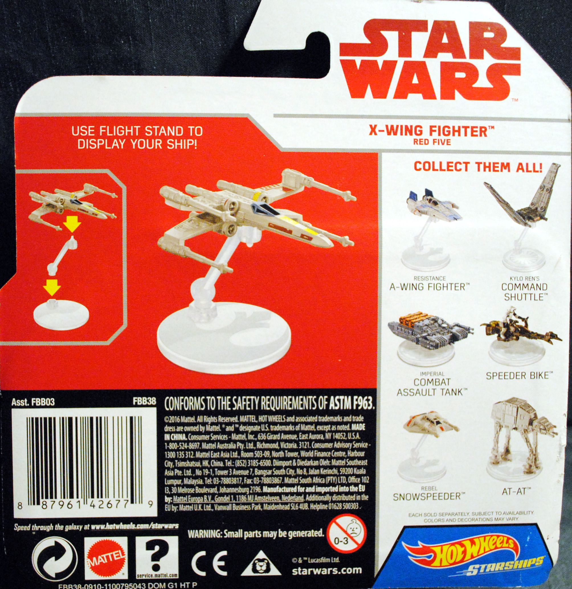 Hot Wheels Star Wars Vehicle X-Wing Fighter Red 5 Last Jedi - Hot Wheels from Mattel (Star Wars Hot Wheels) action figure collectible [Barcode 0887961426779] - Main Image 2