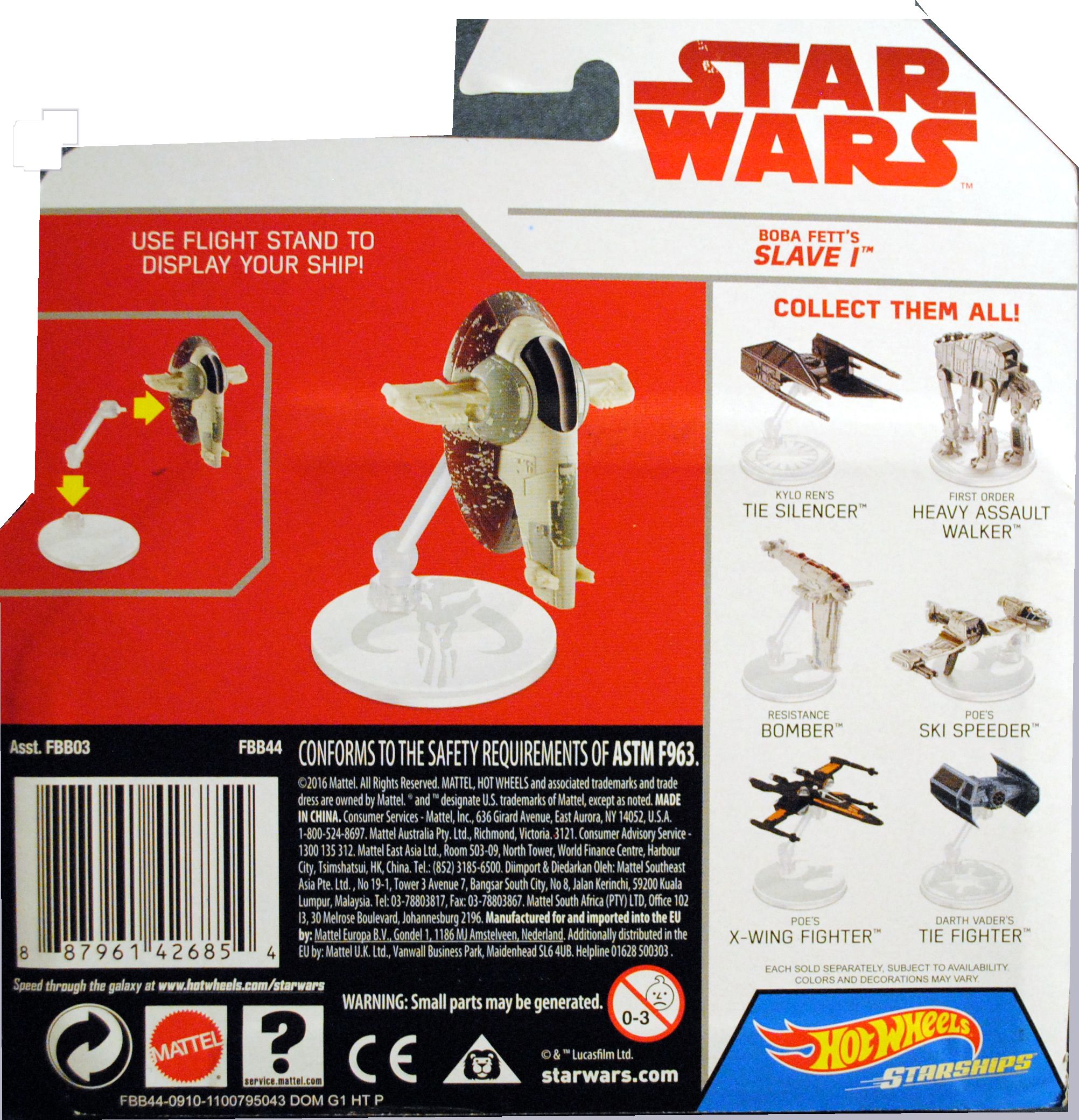 Hot Wheels Star Wars Vehicle Boba Fett’s Slave1 TLJ ESB - Hot Wheels by Mattel (Star Wars Hot Wheels) action figure collectible [Barcode 0887961426854] - Main Image 2