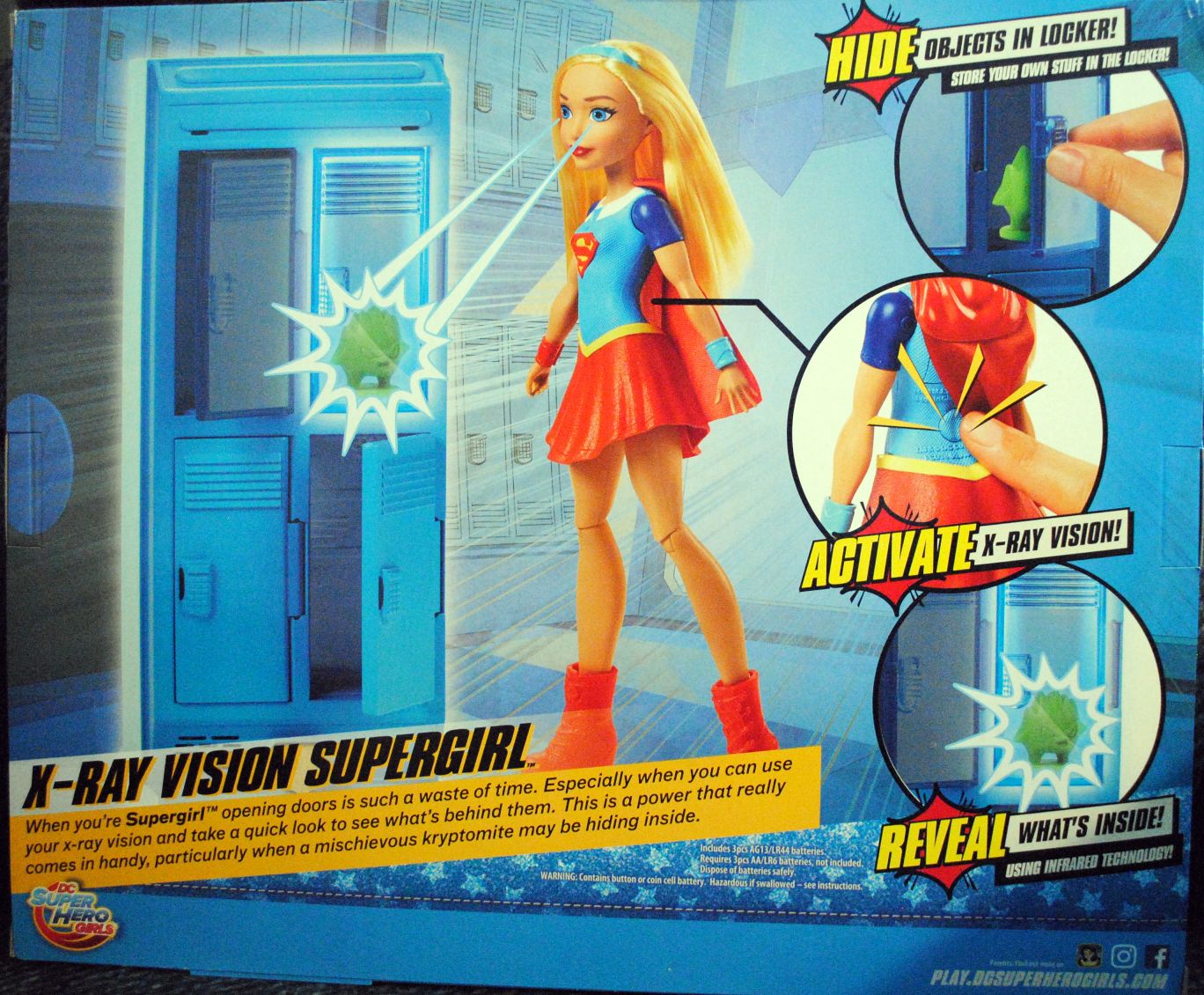DC Super Hero Girls 12 inch Supergirl Playset X-RAY Locker - DC Mattel (DC Super Hero Girls) action figure collectible [Barcode 0887961448153] - Main Image 2