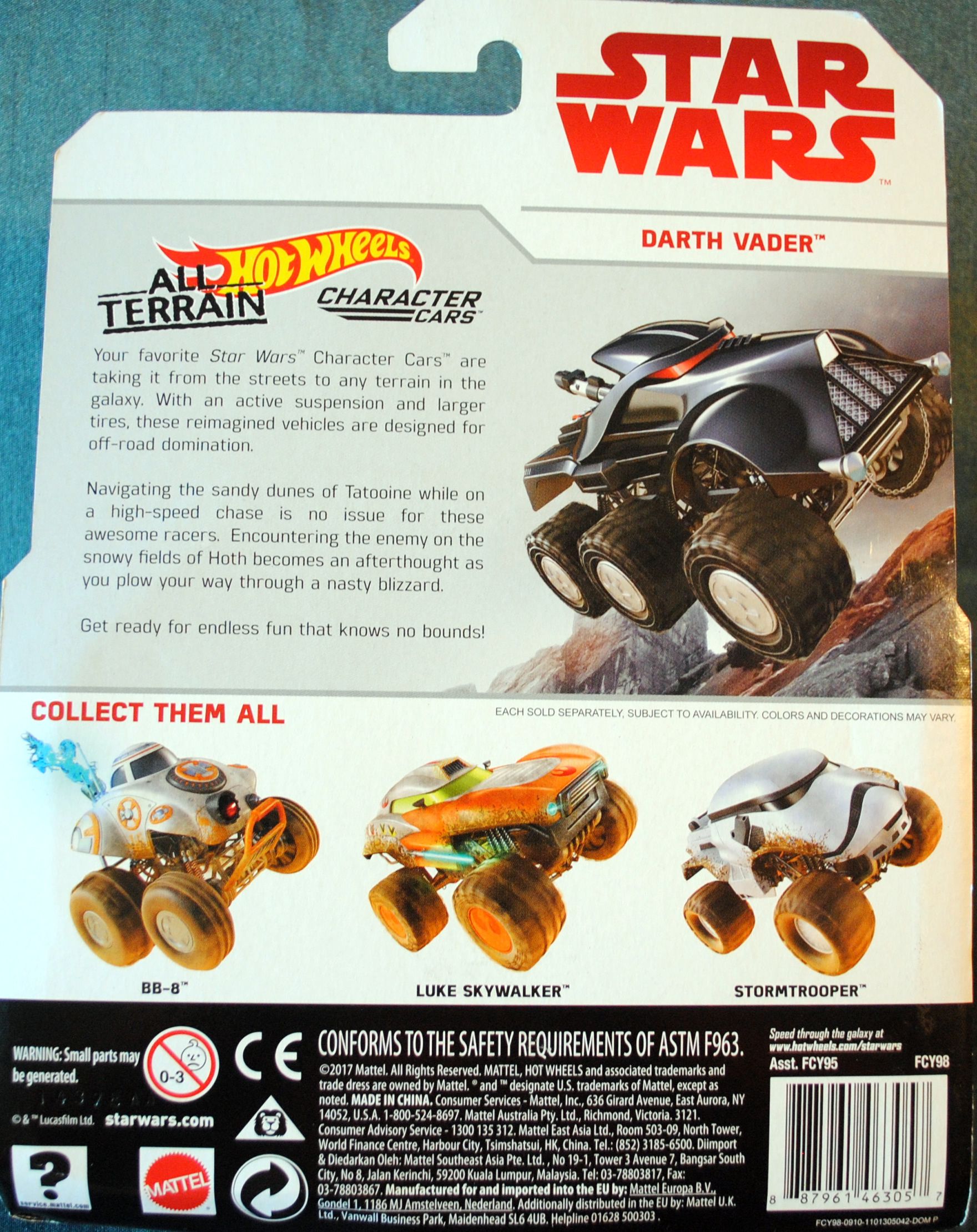 Hot Wheels Star Wars Character Darth Vader All Terrain Last Jedi - Hot Wheels by Mattel (Star Wars Hot Wheels) action figure collectible [Barcode 0887961463057] - Main Image 2