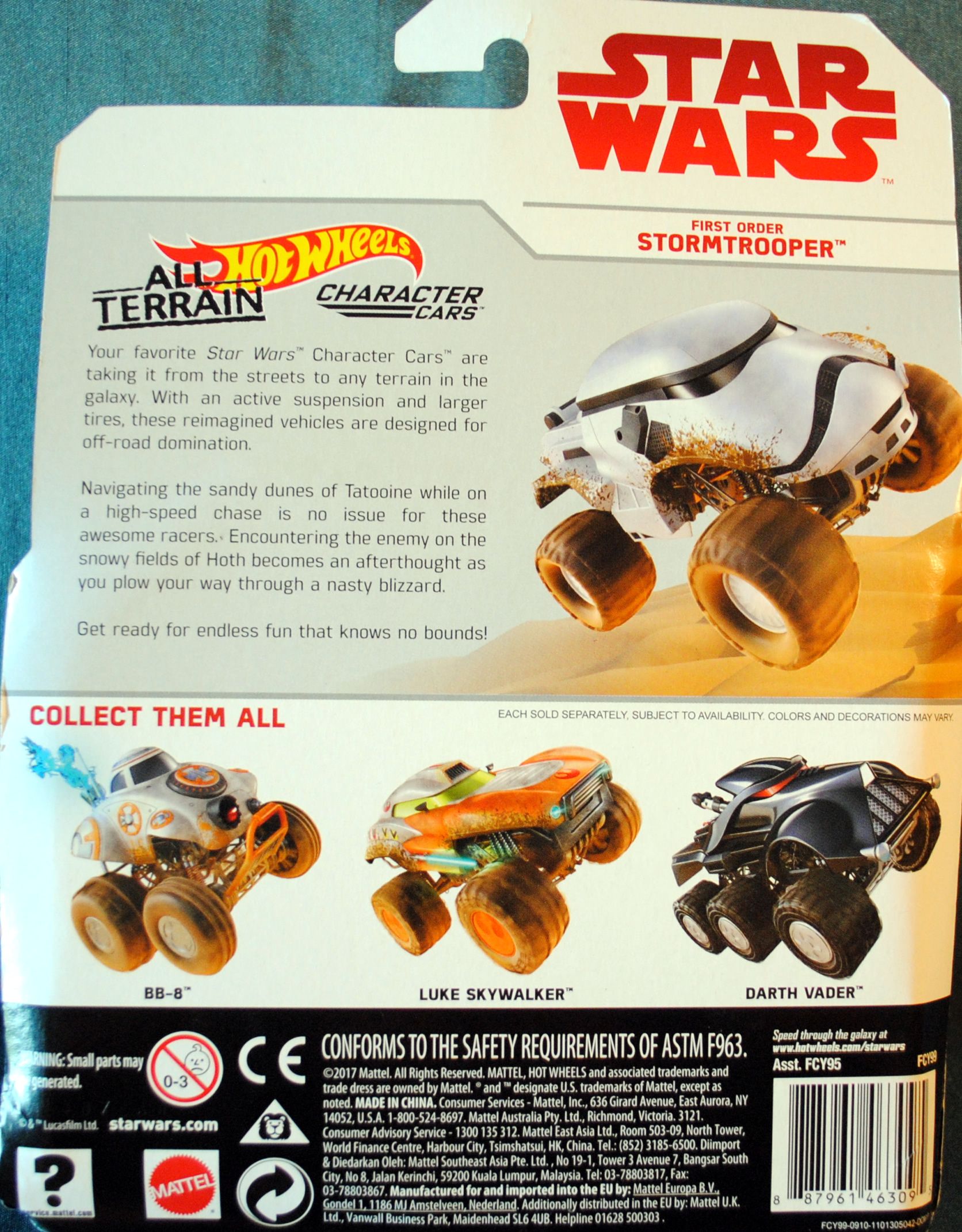 Hot Wheels Star Wars Character First Order Stormtrooper All Terrain Last Jedi - Hot Wheels by Mattel (Star Wars Hot Wheels) action figure collectible [Barcode 0887961463095] - Main Image 2