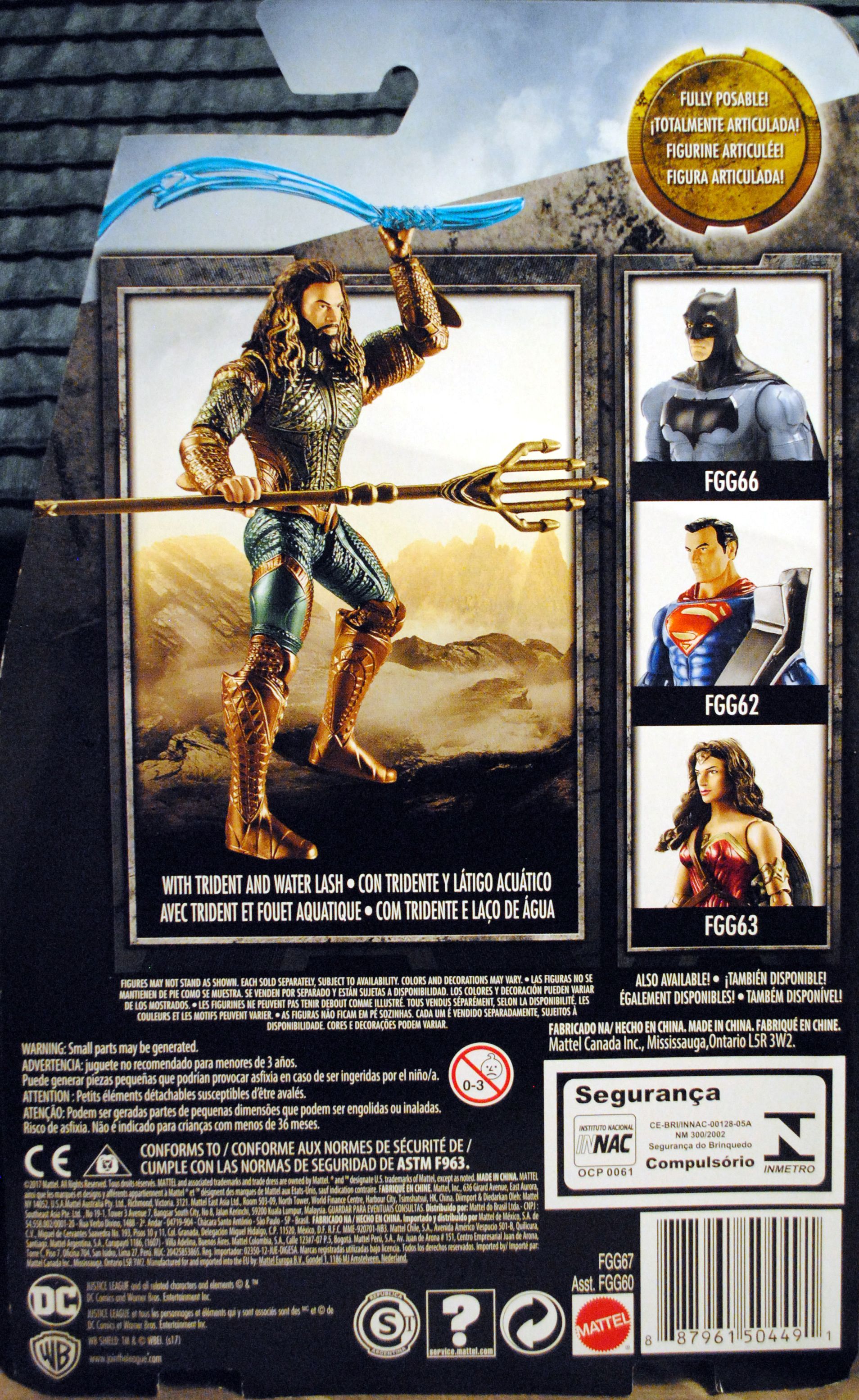 DC Comics Multiverse Justice League Movie Aquaman (carded) - DC Mattel (Justice League Movie) action figure collectible [Barcode 0887961504491] - Main Image 2