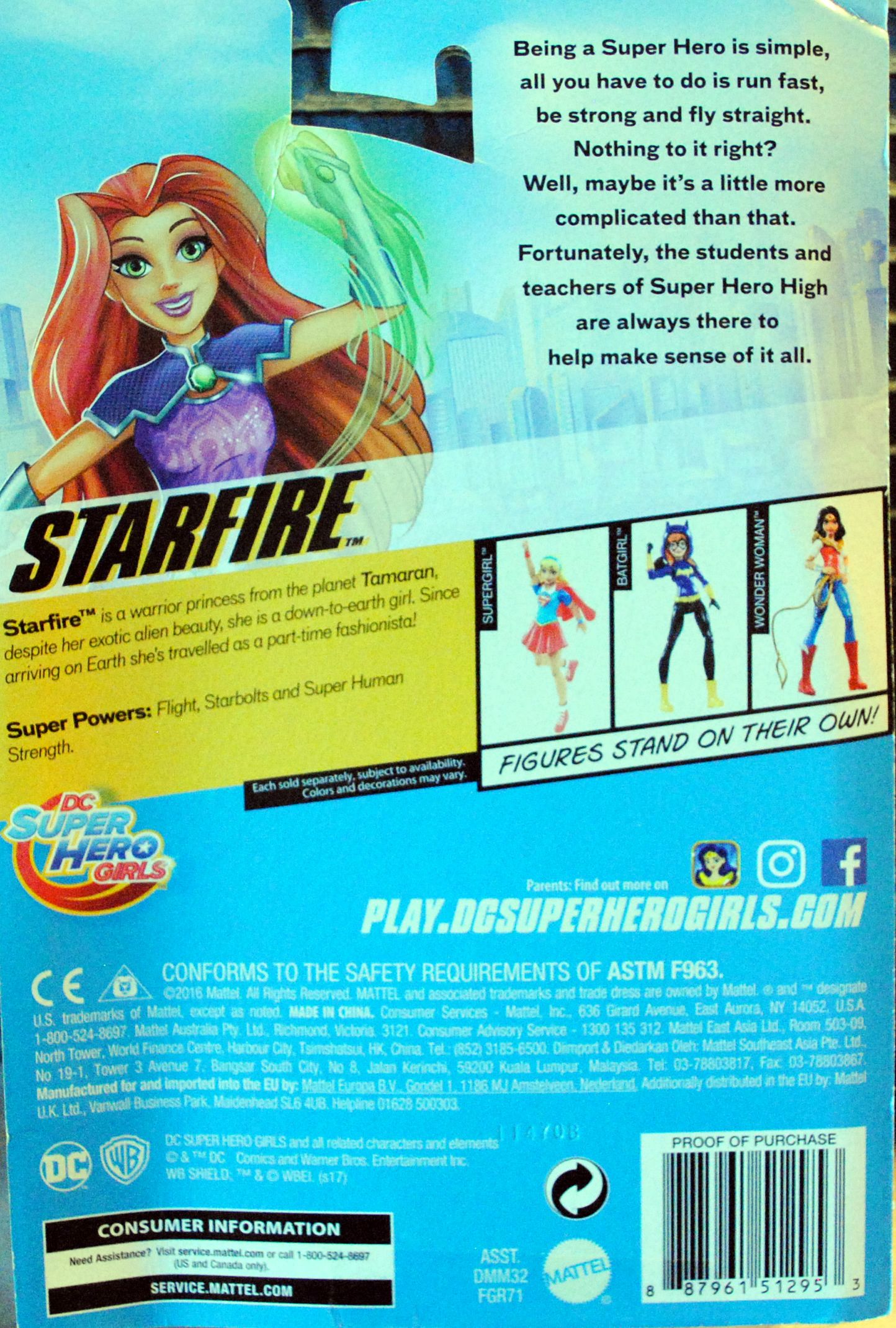 DC Super Hero Girls 6 inch Starfire figure - DC Mattel (DC Super Hero Girls) action figure collectible [Barcode 0887961512953] - Main Image 2