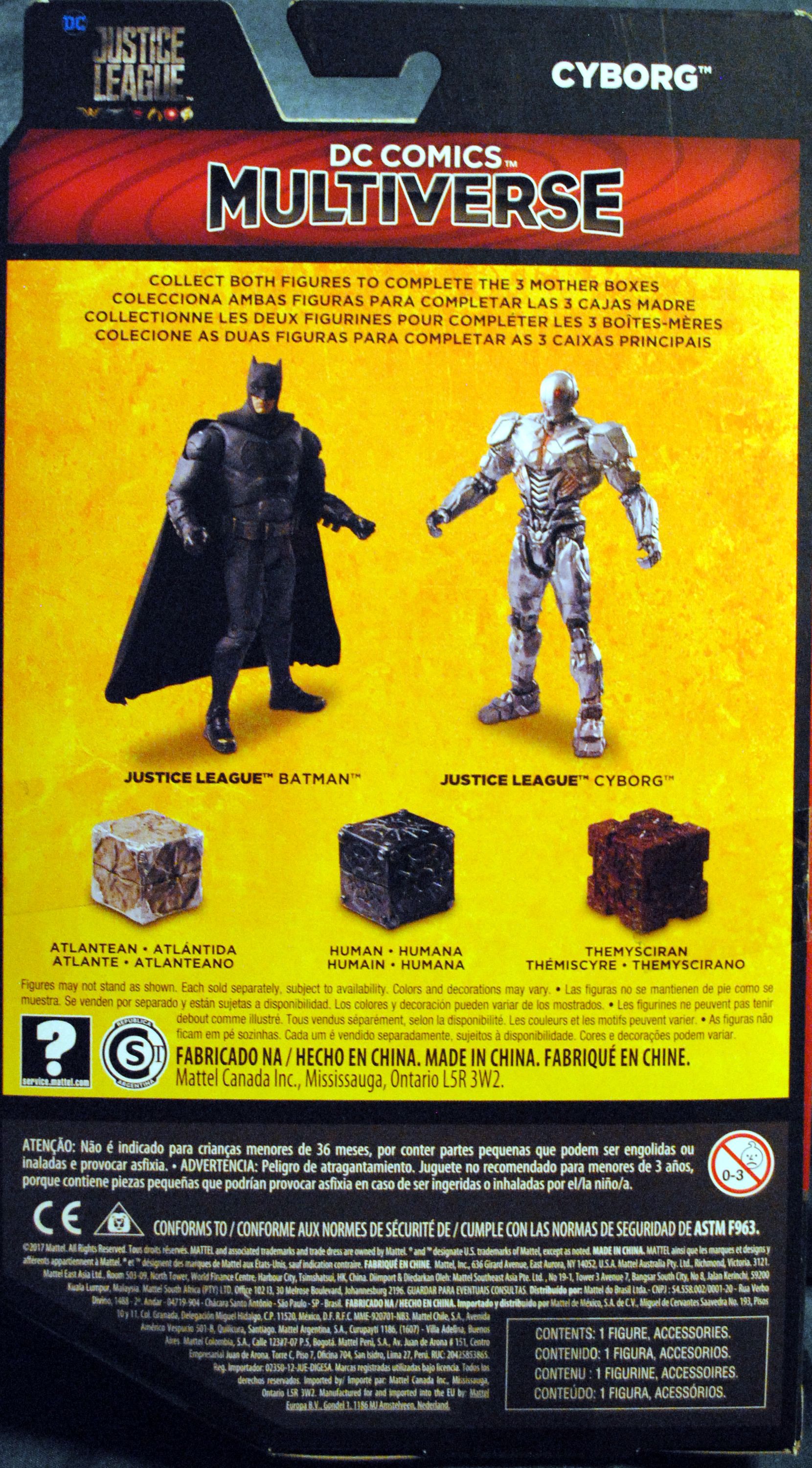 Cyborg DC Comics Multiverse Justice League Movie (boxed) variant with mother Boxes - DC Mattel (Justice League Movie) action figure collectible [Barcode 0887961524826] - Main Image 2