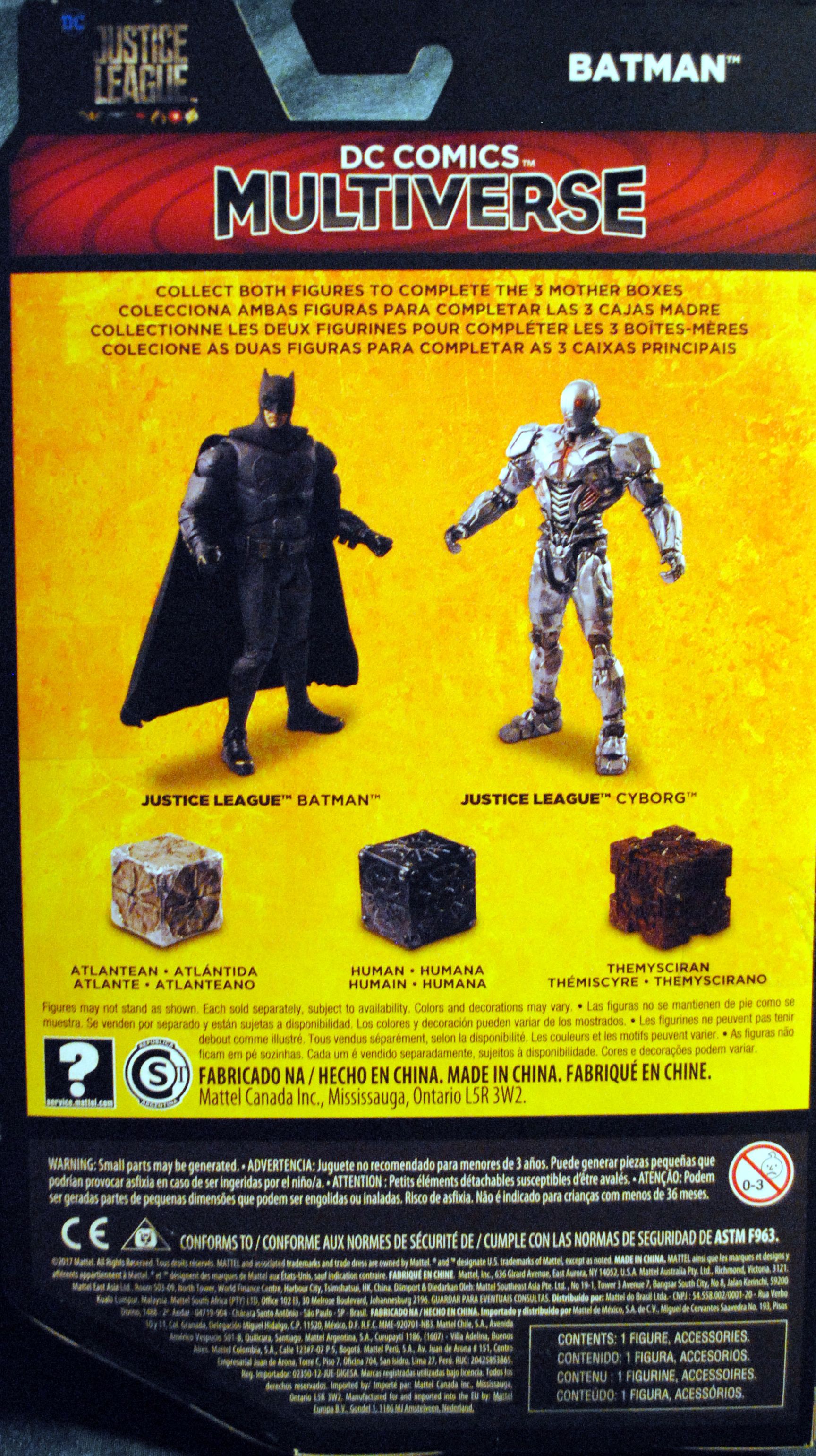 DC Comics Multiverse Justice League Movie Batman (boxed) variant with mother Boxes - DC Mattel (Justice League Movie) action figure collectible [Barcode 0887961524840] - Main Image 2