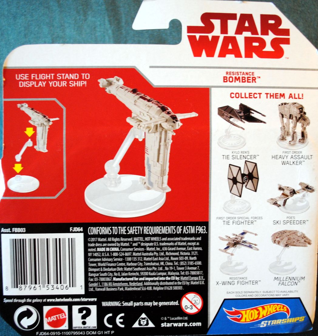 Hot Wheels Star Wars Vehicle Resistance Last Jedi - Hot Wheels by Mattel (Star Wars Hot Wheels) action figure collectible [Barcode 0887961534061] - Main Image 2