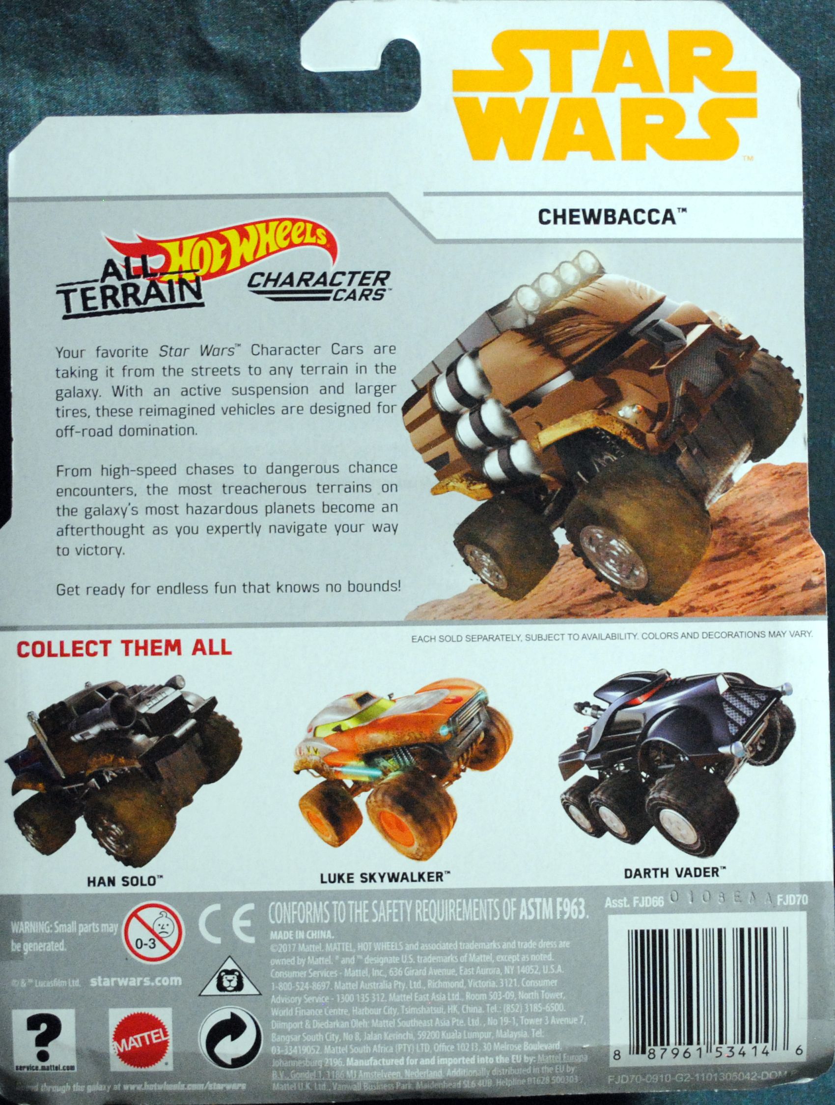Hot Wheels Star Wars Character Chewbacca All Terrain SOLO: - Hot Wheels from Mattel (Star Wars Hot Wheels) action figure collectible [Barcode 0887961534146] - Main Image 2