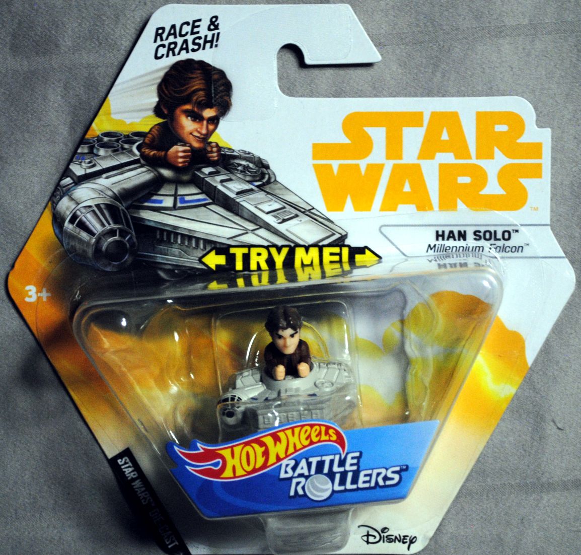 Hot Wheels Star Wars Battle Rollers Character Han Solo SOLO: - Hot Wheels from Mattel (Star Wars Hot Wheels) action figure collectible [Barcode 0887961534269] - Main Image 1