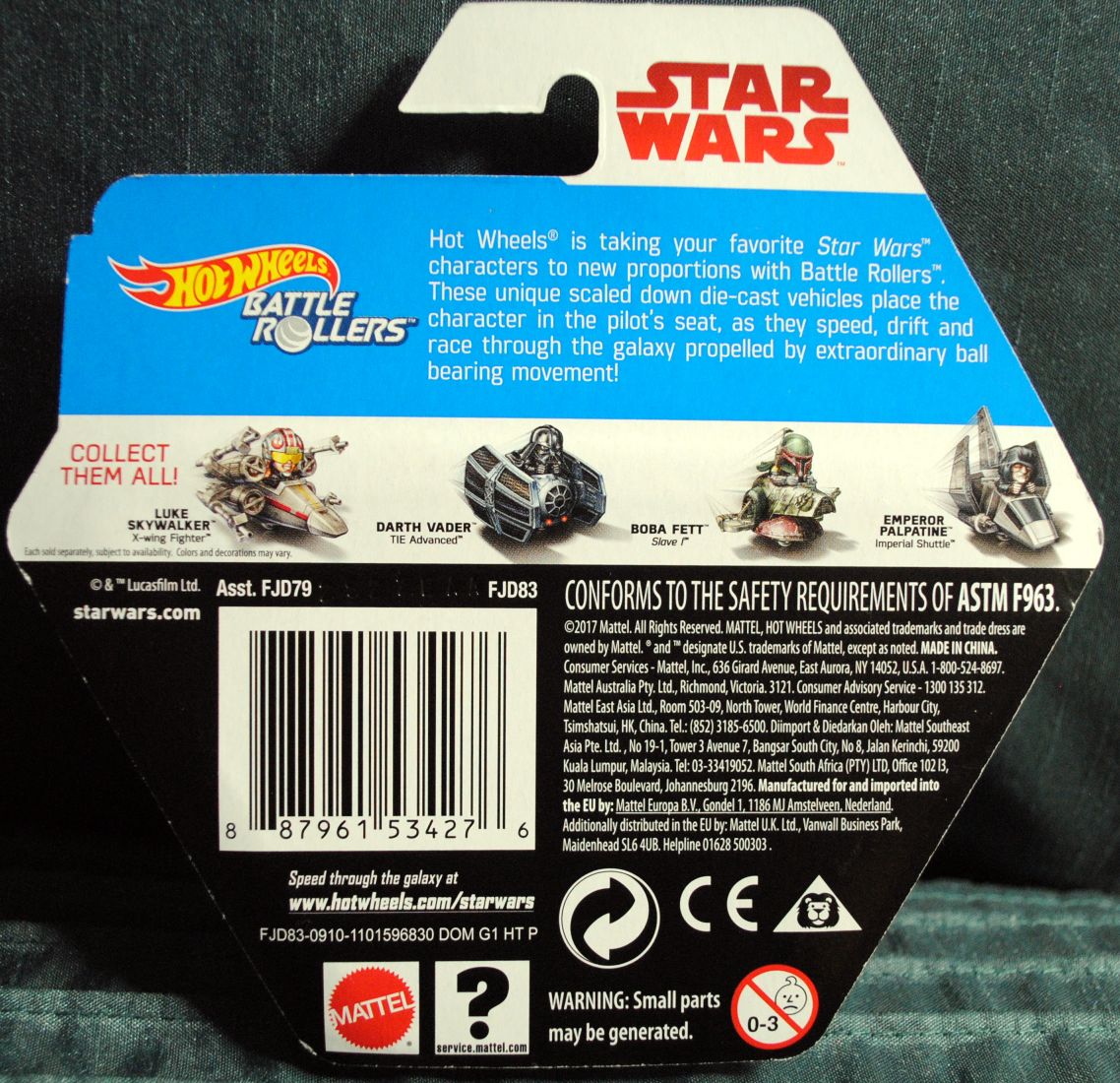 Hot Wheels Star Wars Battle Rollers Character Rey The Last Jedi - Hot Wheels by Mattel (Star Wars Hot Wheels) action figure collectible [Barcode 0887961534276] - Main Image 2