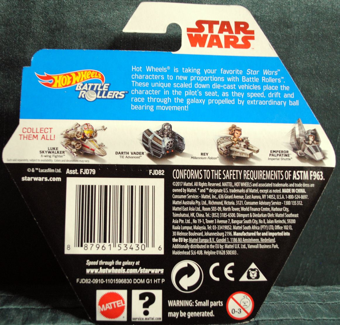 Hot Wheels Star Wars Battle Rollers Character Boba Fett TLJ ESB - Hot Wheels by Mattel (Star Wars Hot Wheels) action figure collectible [Barcode 0887961534306] - Main Image 2