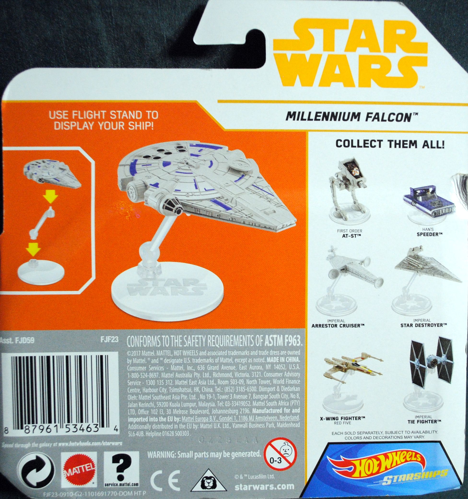 Hot Wheels Star Wars Vehicle New Millenium Falcon SOLO: - Hasbro (Star Wars Hot Wheels) action figure collectible [Barcode 0887961534634] - Main Image 2
