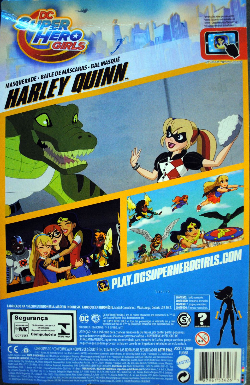 DC Super Hero Girls 12 inch Harley Quinn Masquerade Doll - DC Mattel (DC Super Hero Girls) action figure collectible [Barcode 0887961536263] - Main Image 2