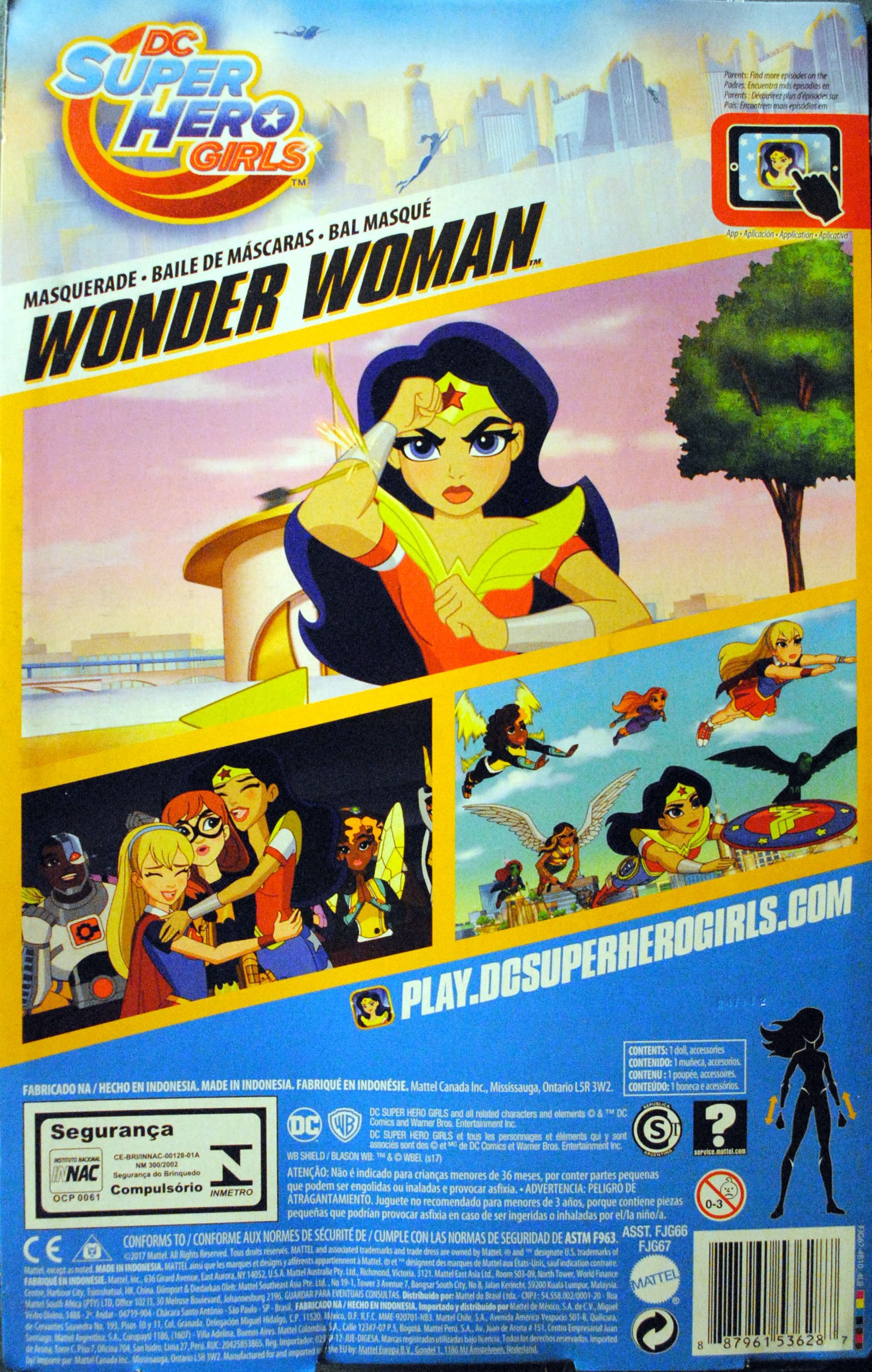 DC Super Hero Girls 12 inch Wonder Woman Masquerade Doll - DC Mattel (DC Super Hero Girls) action figure collectible [Barcode 0887961536287] - Main Image 2