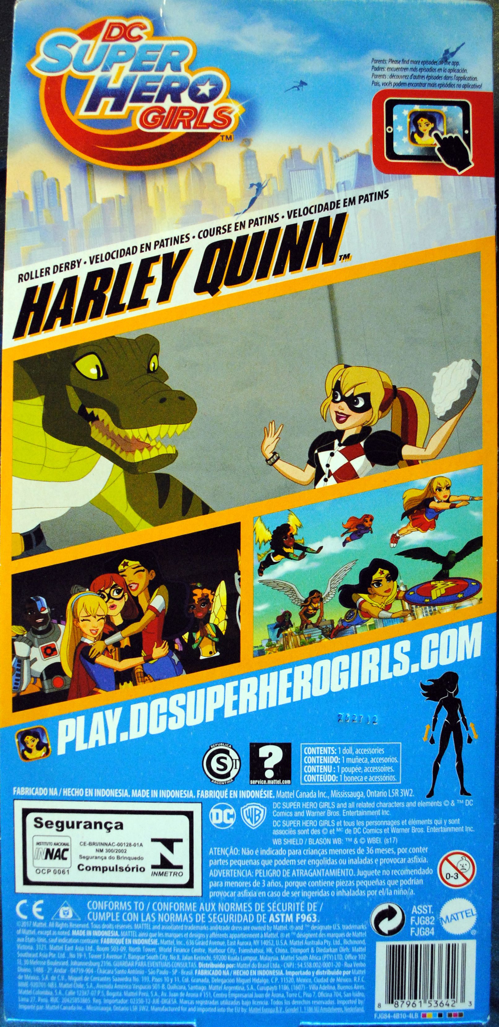 DC Super Hero Girls 12 inch Harley Quinn Roller Derby Doll - DC Mattel (DC Super Hero Girls) action figure collectible [Barcode 0887961536423] - Main Image 2