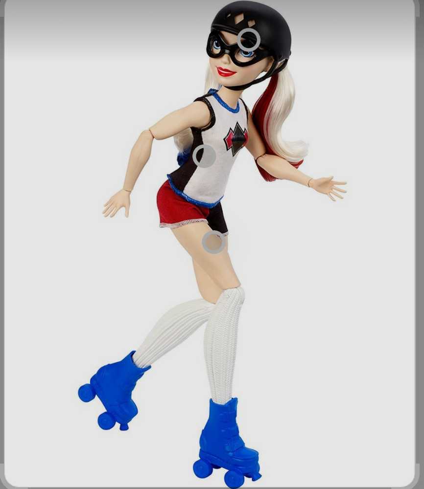 DC Super Hero Girls 12 inch Harley Quinn Roller Derby Doll - DC Mattel (DC Super Hero Girls) action figure collectible [Barcode 0887961536423] - Main Image 3