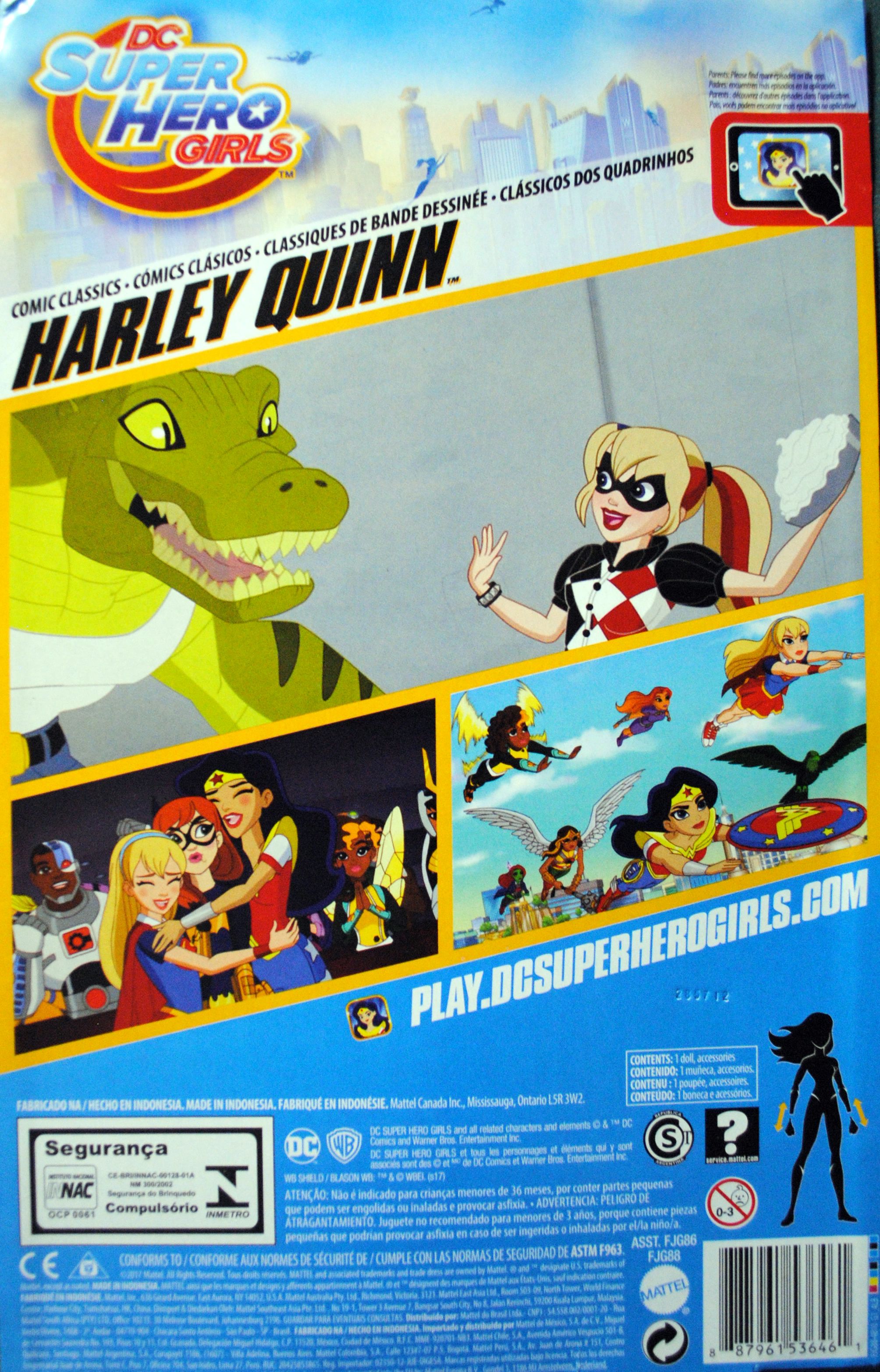 DC Super Hero Girls 12 inch Harley Quinn Comic Classic Edition Doll - DC Mattel (DC Super Hero Girls) action figure collectible [Barcode 0887961536461] - Main Image 2