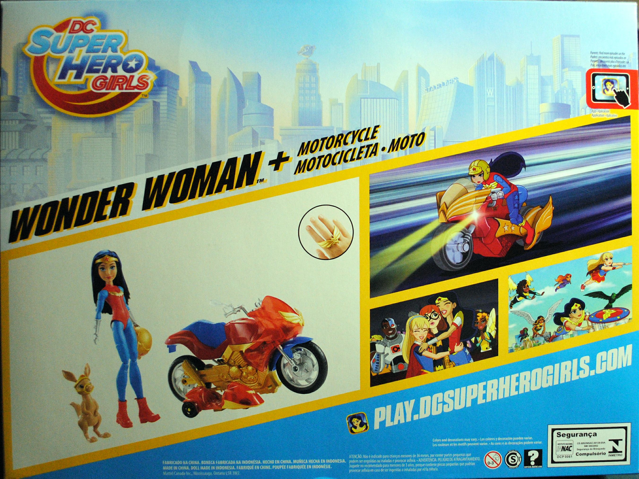 DC Super Hero Girls 12 inch Wonder Woman Action Figure With Motorcycle and pet Jumpa - DC Mattel (DC Super Hero Girls) action figure collectible [Barcode 0887961536515] - Main Image 2