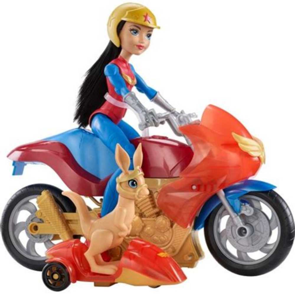 DC Super Hero Girls 12 inch Wonder Woman Action Figure With Motorcycle and pet Jumpa - DC Mattel (DC Super Hero Girls) action figure collectible [Barcode 0887961536515] - Main Image 3