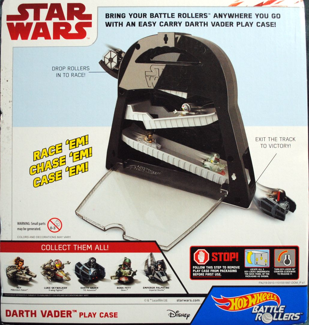 Hot Wheels Star Wars Playset Darth Vader shaped Battle Rollers Case - Hot Wheels from Mattel (Star Wars Hot Wheels) action figure collectible [Barcode 0887961592535] - Main Image 2