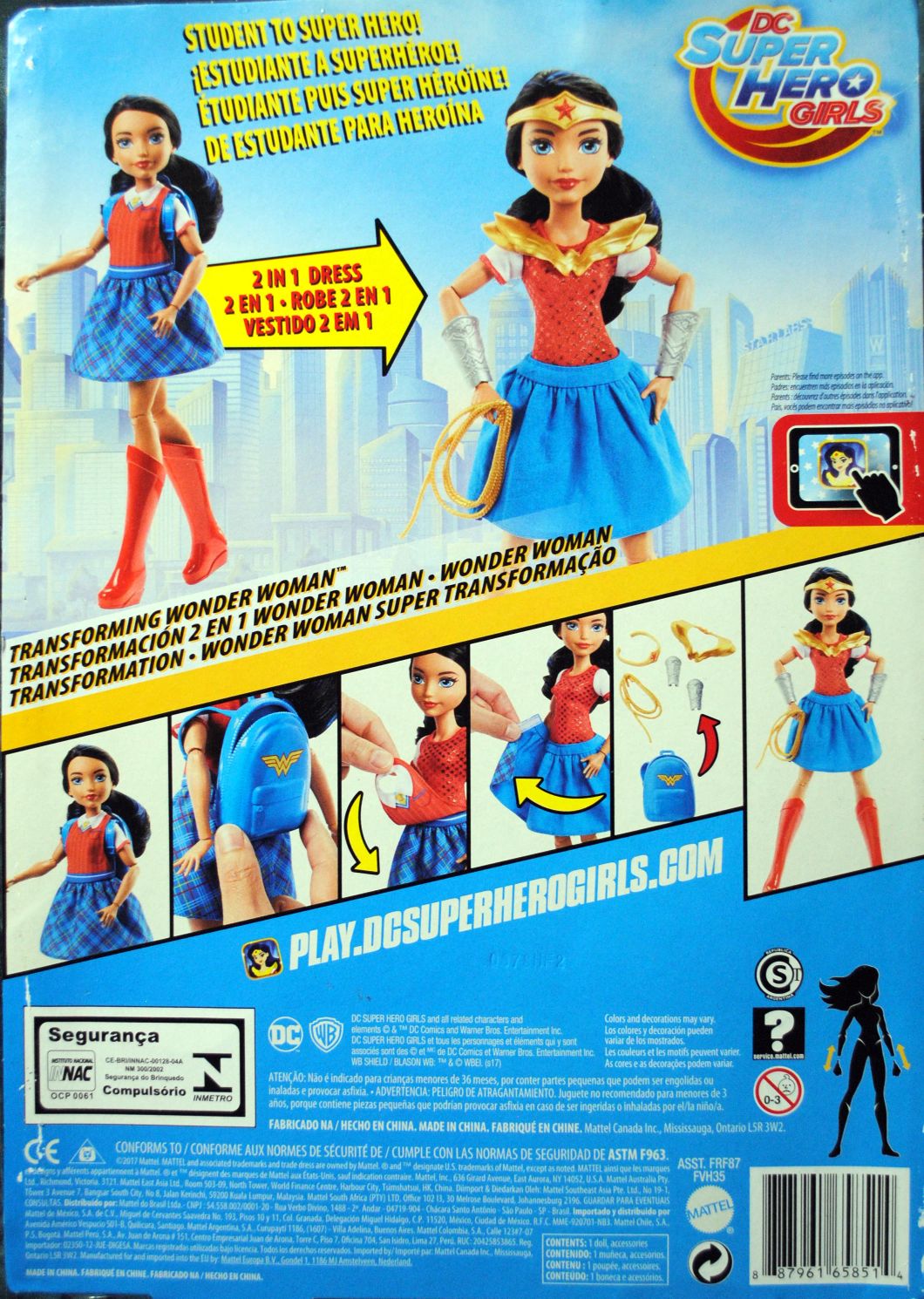 DC Super Hero Girls 12 inch Wonder Woman Transforming doll - DC Mattel (DC Superhero Girls) action figure collectible [Barcode 0887961658514] - Main Image 2
