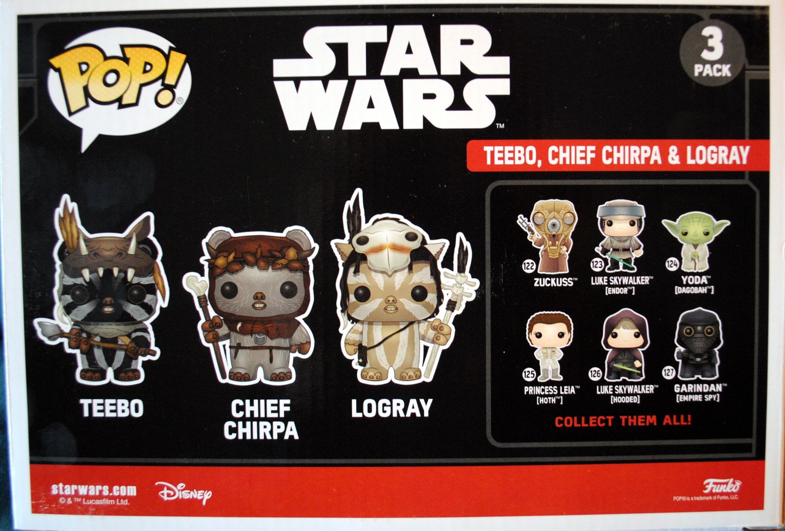 Funko Pop! Movies: Star Wars Ewok 3 pack ROTJ - Funko (Star Wars Episode VI Return Of The Jedi) action figure collectible [Barcode 0889698149563] - Main Image 2