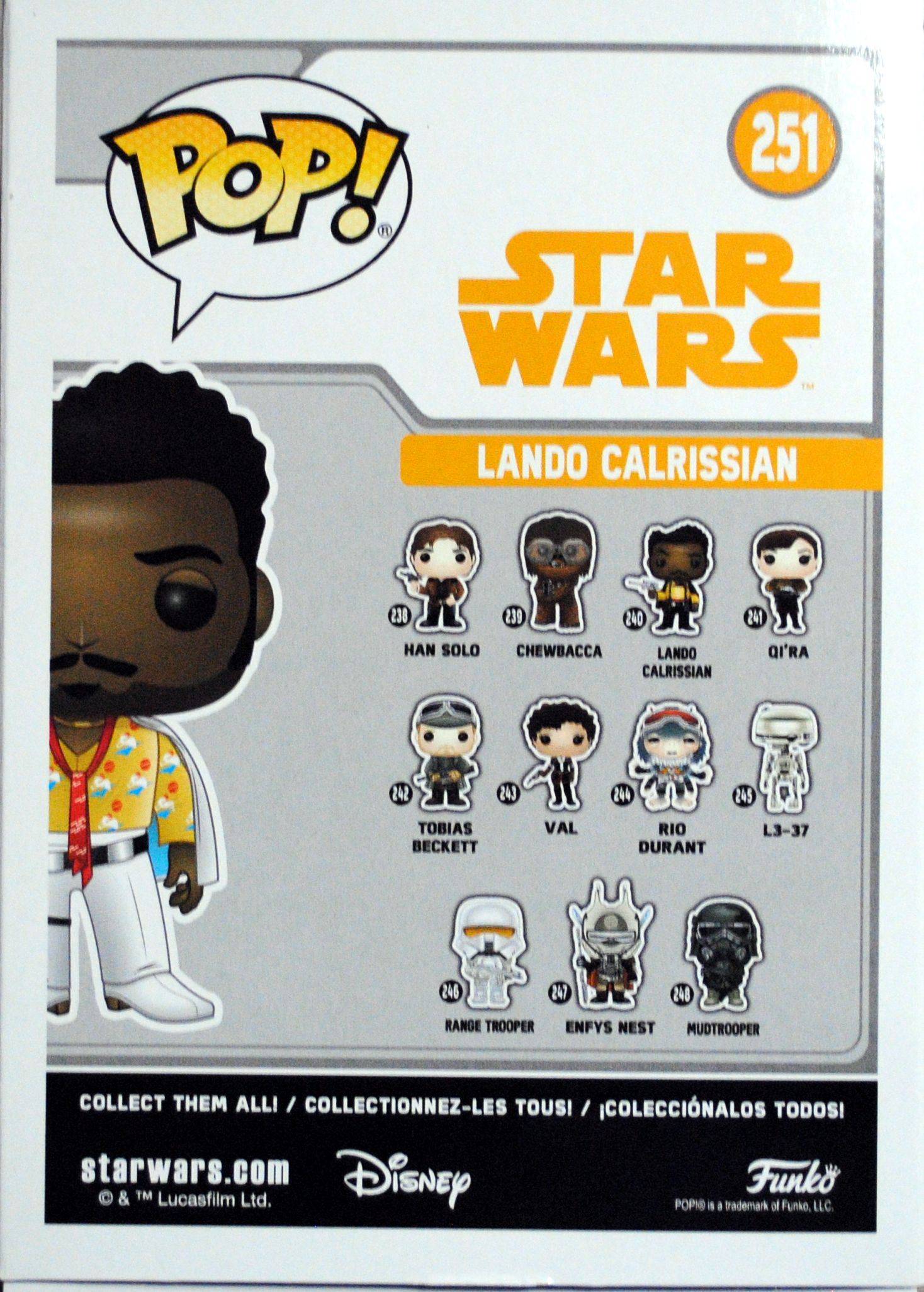 Funko Pop! Movies: Star Wars Lando Calrissian White outfit SOLO: - Funko (SOLO A Star Wars Story) action figure collectible [Barcode 0889698278218] - Main Image 2