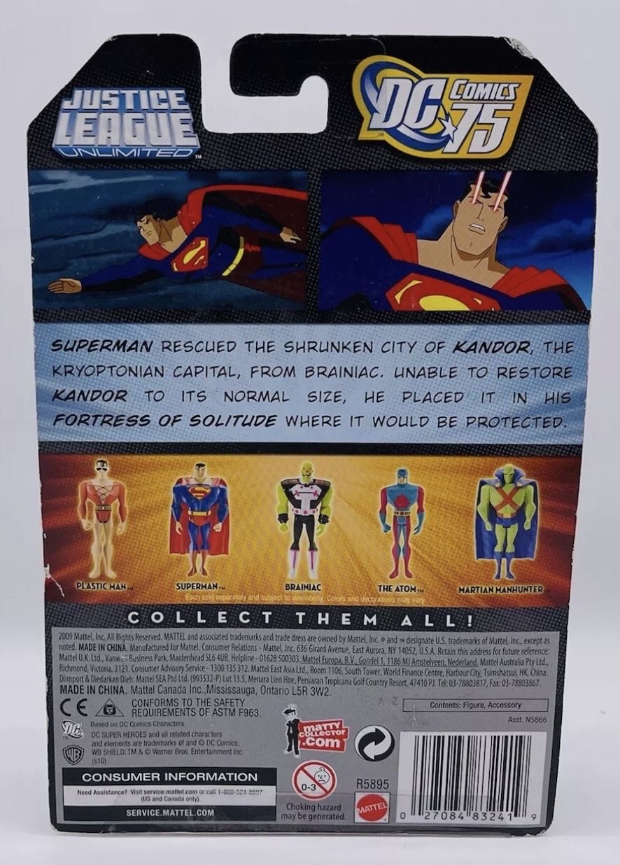 JLU Superman with Kandor - Mattel (Justice League Animated) action figure collectible [Barcode 027084832419] - Main Image 2