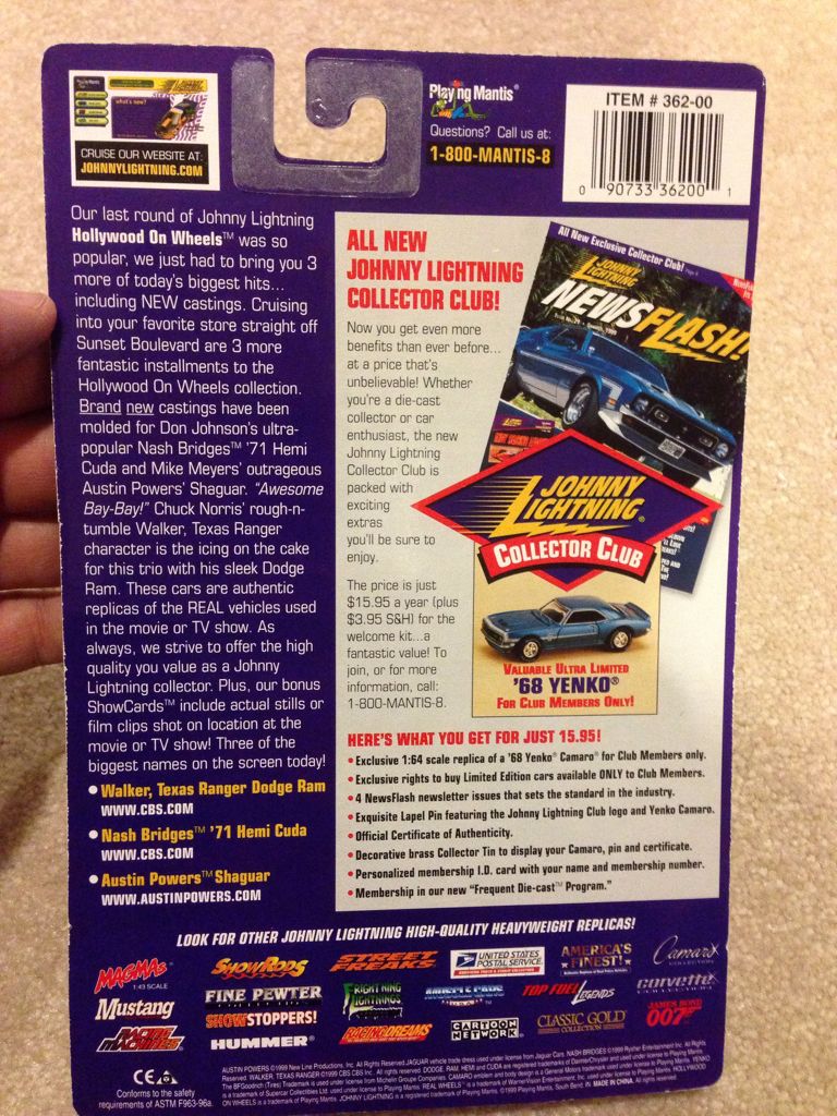 Nash Bridges Hemi Cuda 1971 - Johnny Lightning (Johnny Lightning) action figure collectible [Barcode 090733362001] - Main Image 2