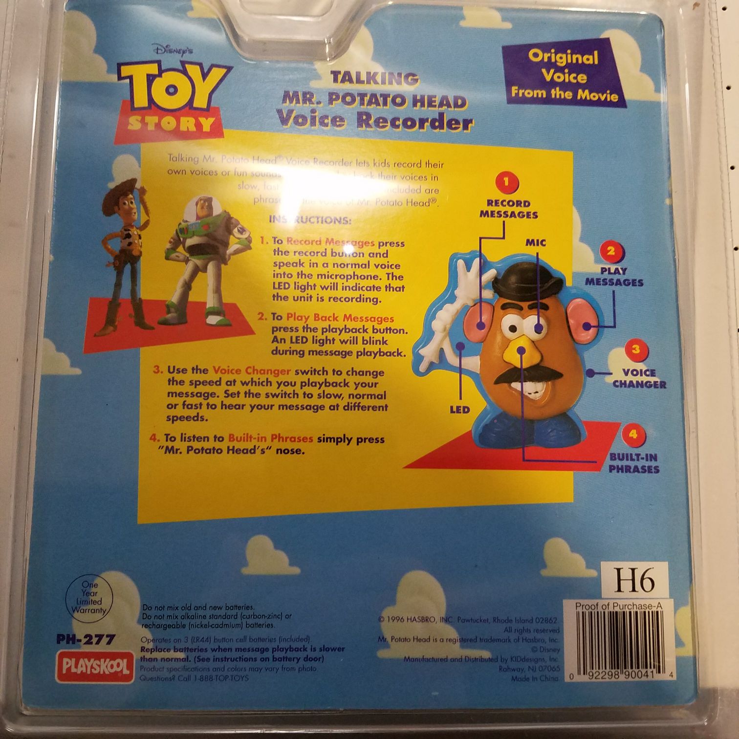 Toy Story Talking Mr Potato Head Voice Recorder - Playschool / Hasbro action figure collectible [Barcode 092298900414] - Main Image 2