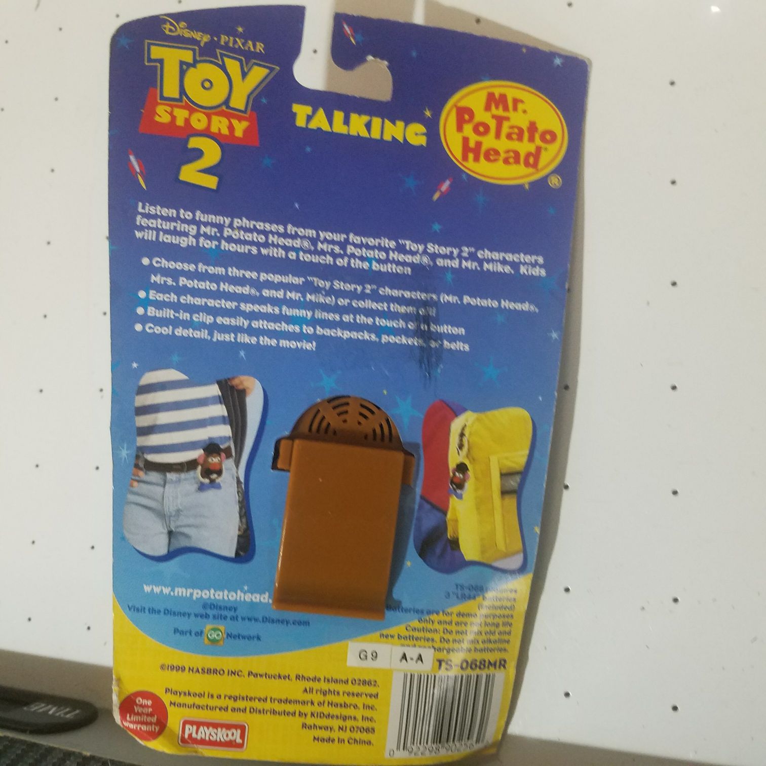 Toy Story 2 Talking Mr Potato Head Pocket Pals Clip On - Playschool / Hasbro action figure collectible [Barcode 092298902562] - Main Image 2