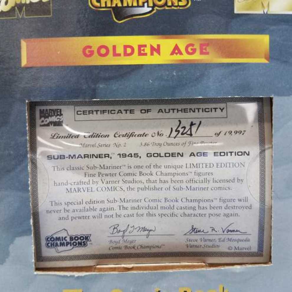 Fine Pewter Limited Edition Collections Comic Book Champions Sub-Mariner Figure - Marvel Characters Inc (Fine Pewter Limited Edition Collector Series) action figure collectible [Barcode 095949105077] - Main Image 3