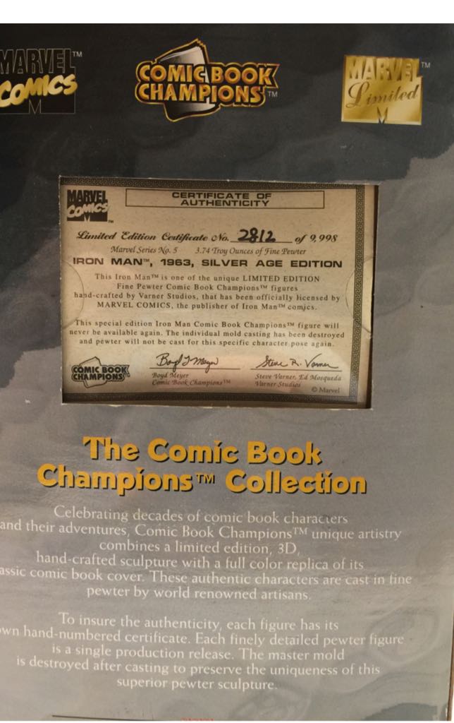 Iron Man - Racing Champions (Pewter - Comic Book Champions) action figure collectible [Barcode 095949121046] - Main Image 2