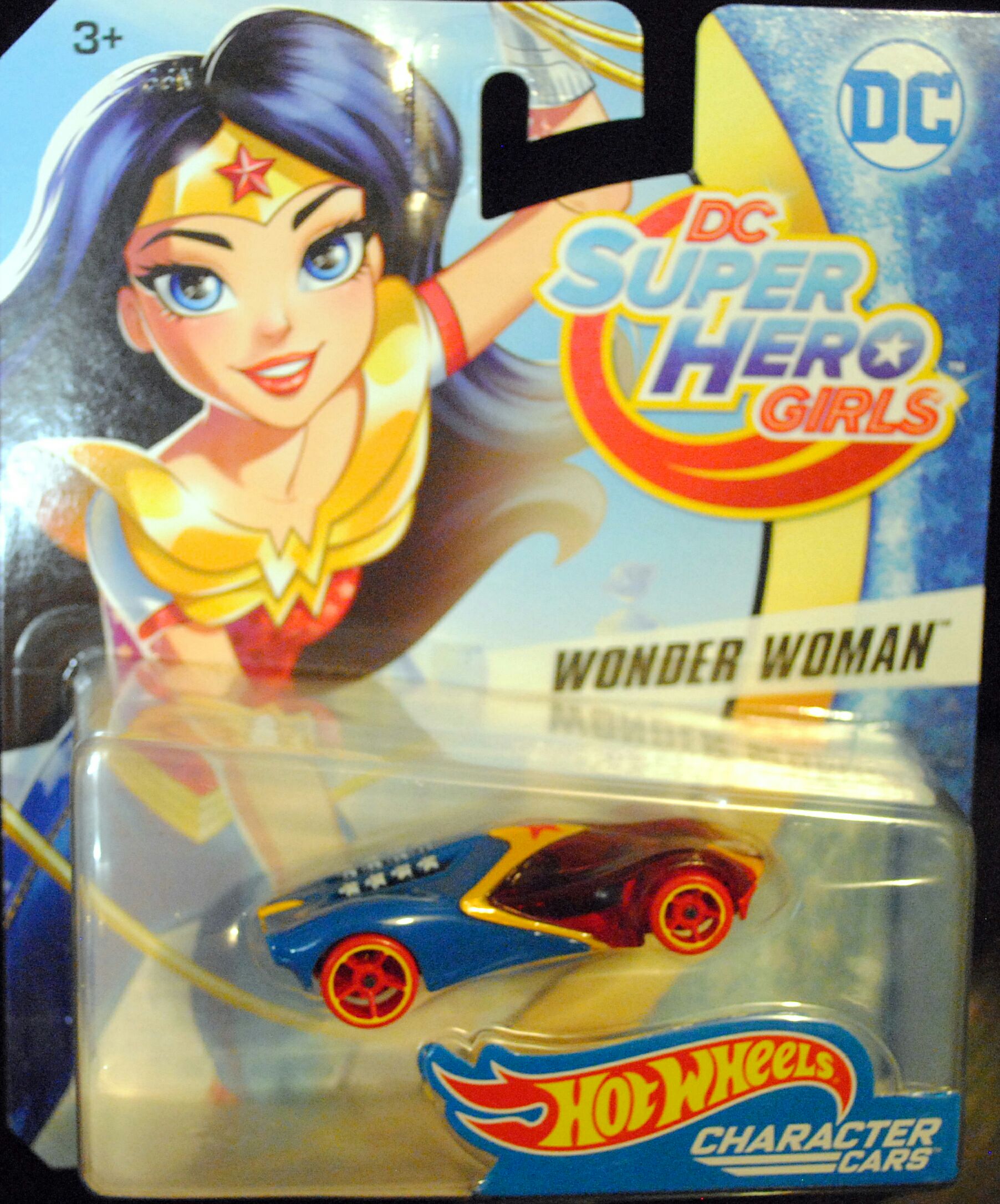 Hot wheels DC Super Hero Girls Character Car Wonder Woman - Hot Wheels by Mattel (DC Super Hero Girls) action figure collectible [Barcode 1881908398982] - Main Image 1