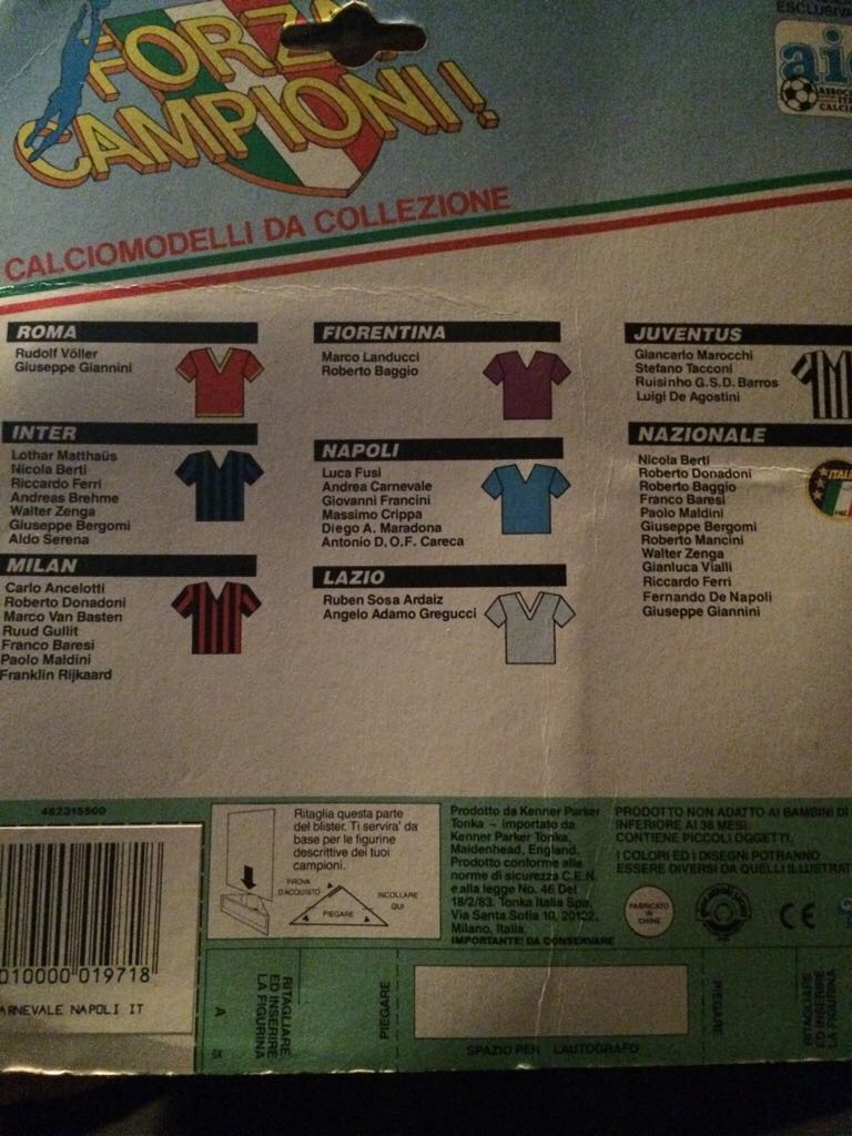 Andrea Carnevale  - Kenner (Soccer) action figure collectible [Barcode 3010000019718] - Main Image 2