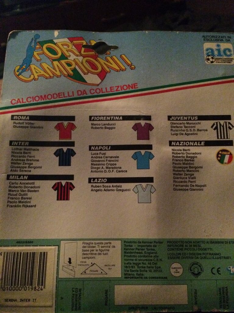 Aldo Serena - Kenner (Soccer) action figure collectible [Barcode 3010000019824] - Main Image 2